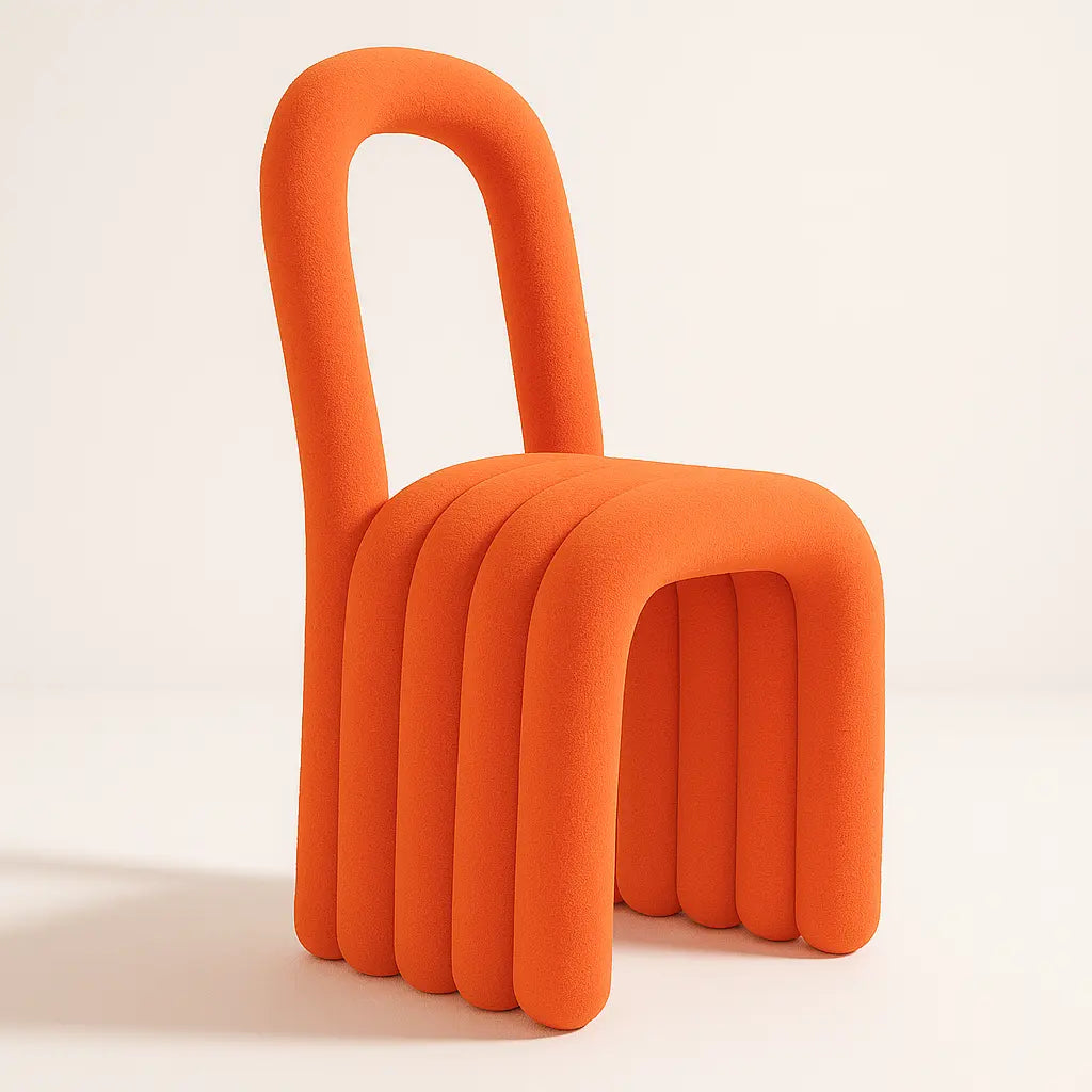 Noodle Pipe Chair Chair Interior Moderna Orange Kids Sized