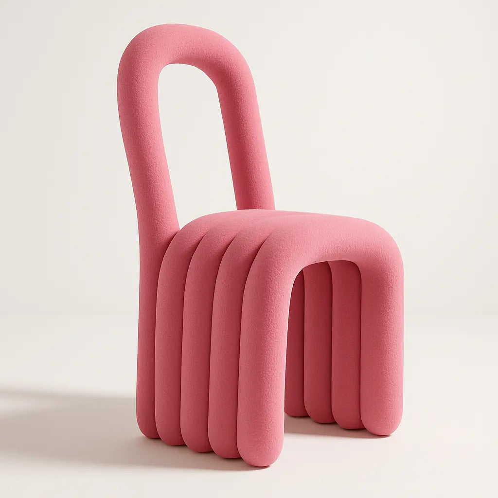 Noodle Pipe Chair Chair Interior Moderna Pink Kids Sized