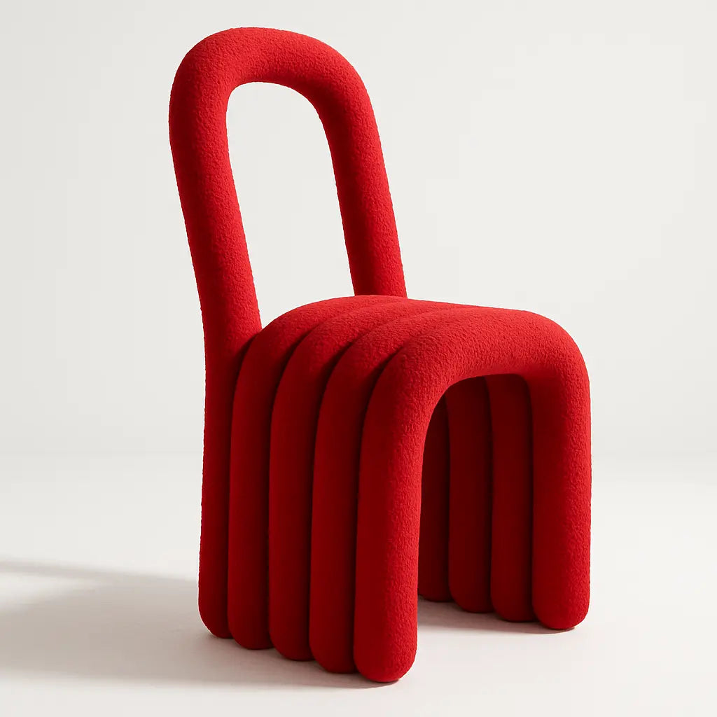 Noodle Pipe Chair Chair Interior Moderna Red Kids Sized New