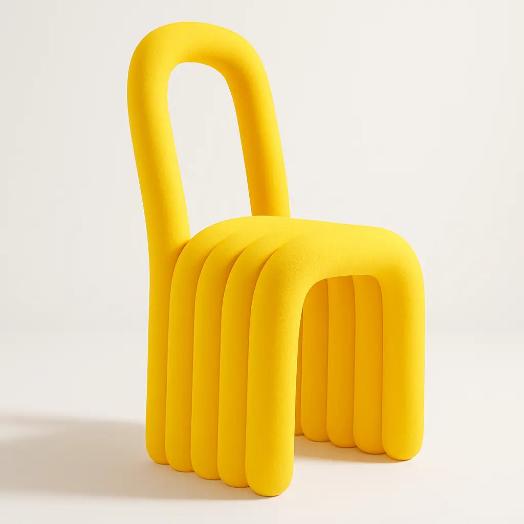 Noodle Pipe Chair Chair Interior Moderna Yellow Kids Sized New