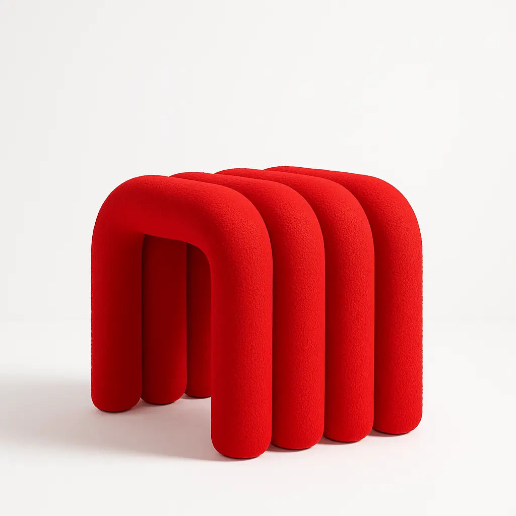 Noodle Pipe Stool Chair Interior Moderna Red New