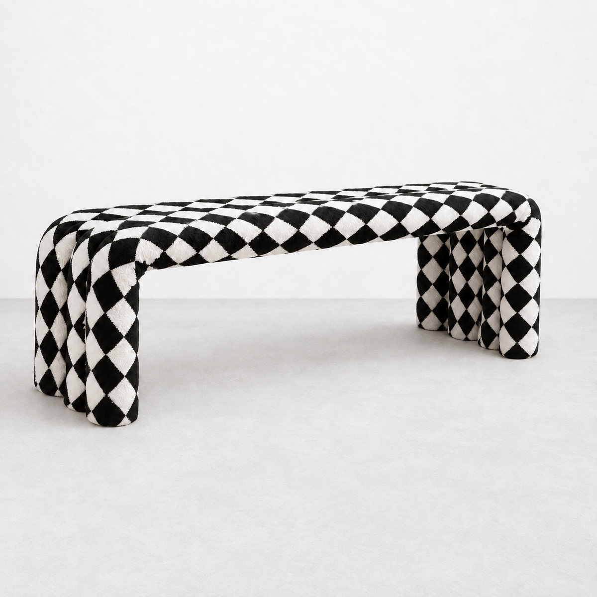 The Noodle Pipe Bench Bench Interior Moderna Black + White New