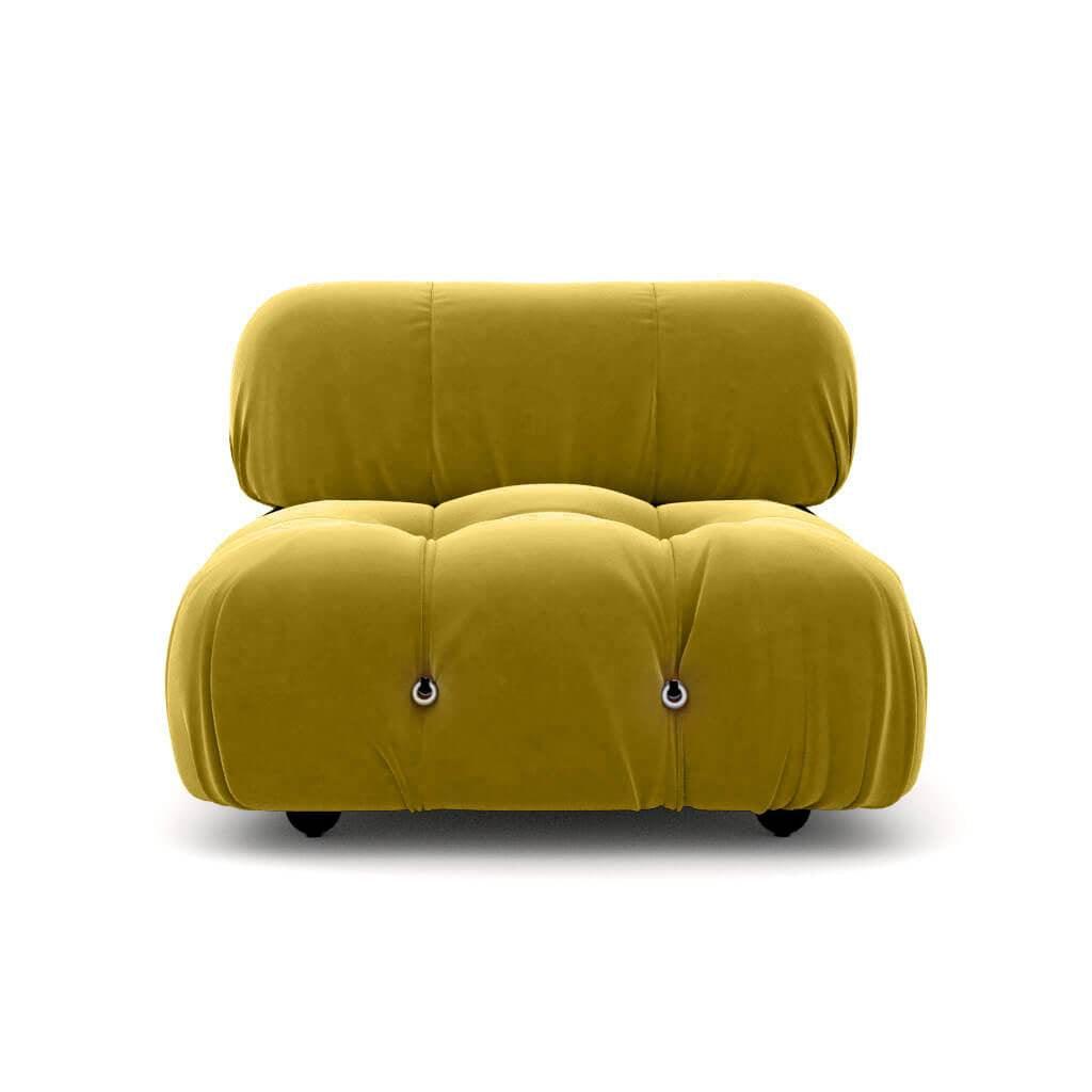 Mario Bellini Center Module Sofa Interior Moderna Chartreuse Velvet
