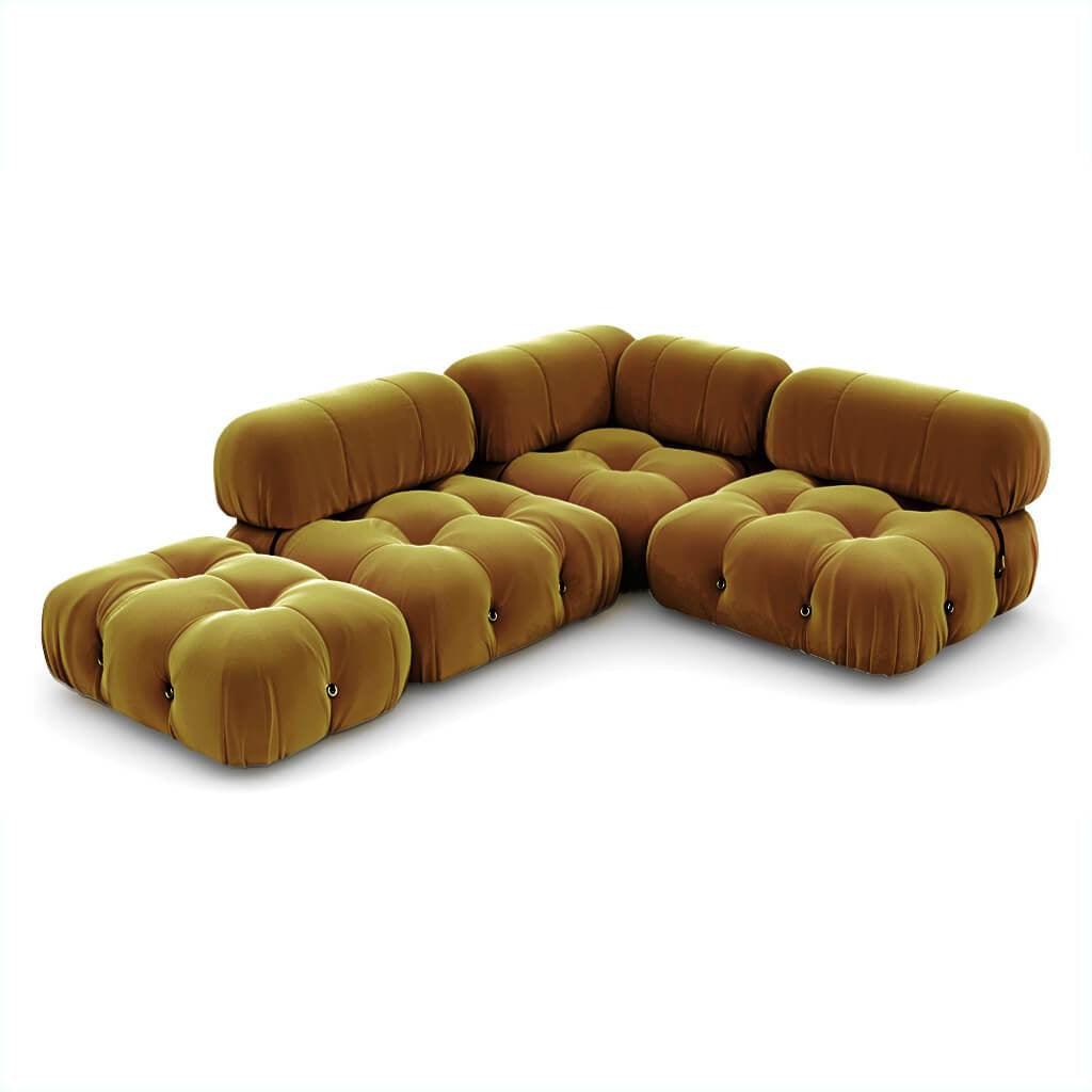 Mario Bellini Combination D Sofa Interior Moderna Chartreuse Velvet