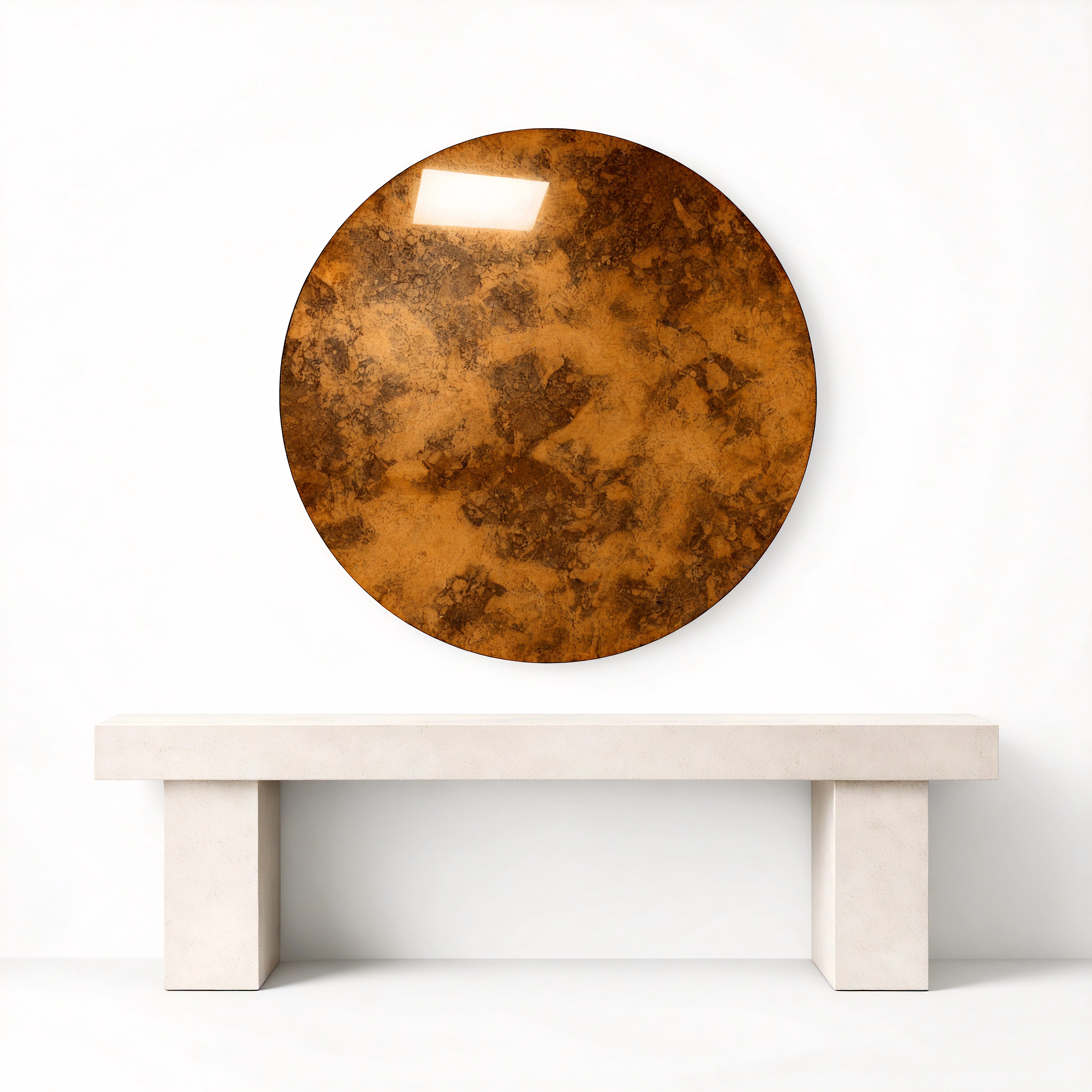 Antiqued Round Mirror | Aurelia Dusk Mirror Interior Moderna