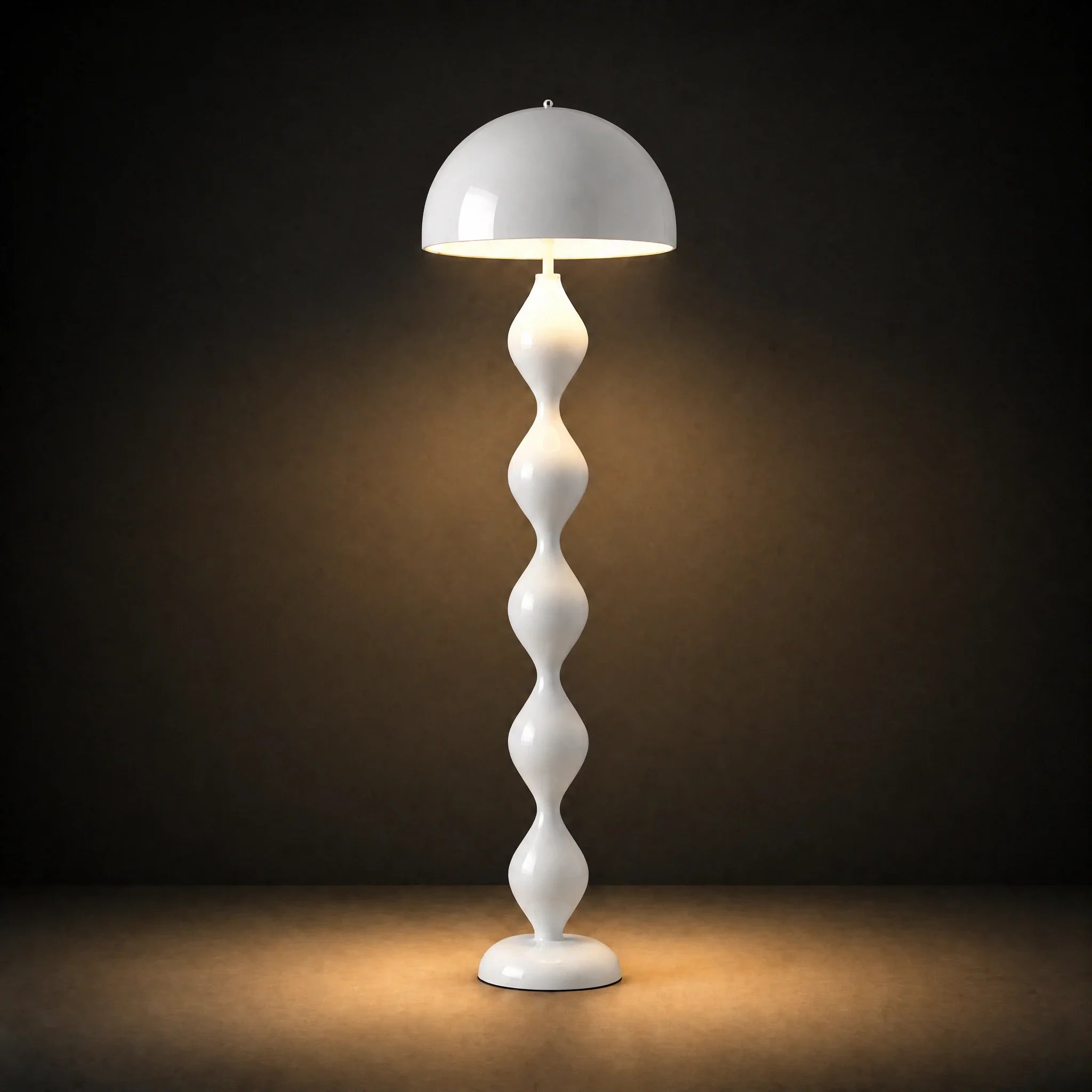 White Zara Groove Floor Lamp — view 2