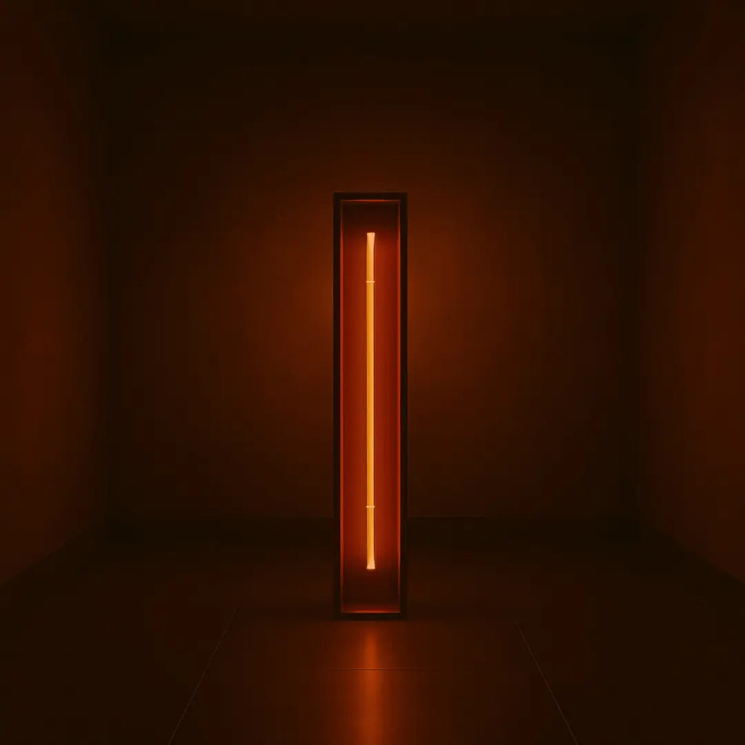 Redwood Radiance Lamp | Tall LED Strip Wooden Lamp Lamp Interior Moderna Orange New