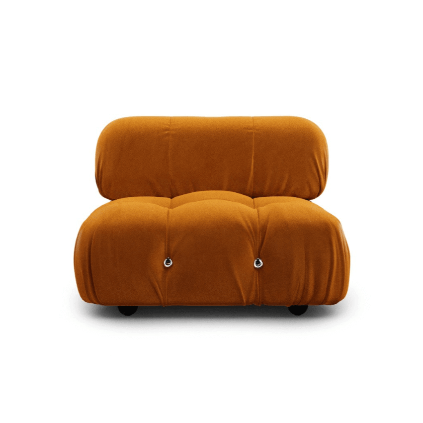 Mario Bellini Center Module Sofa Interior Moderna Mango Orange Velvet