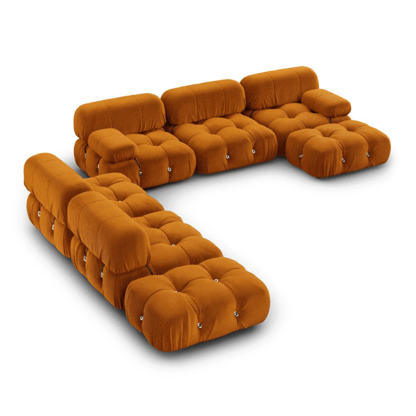 Mario Bellini Combination E Interior Moderna Mango Orange Velvet