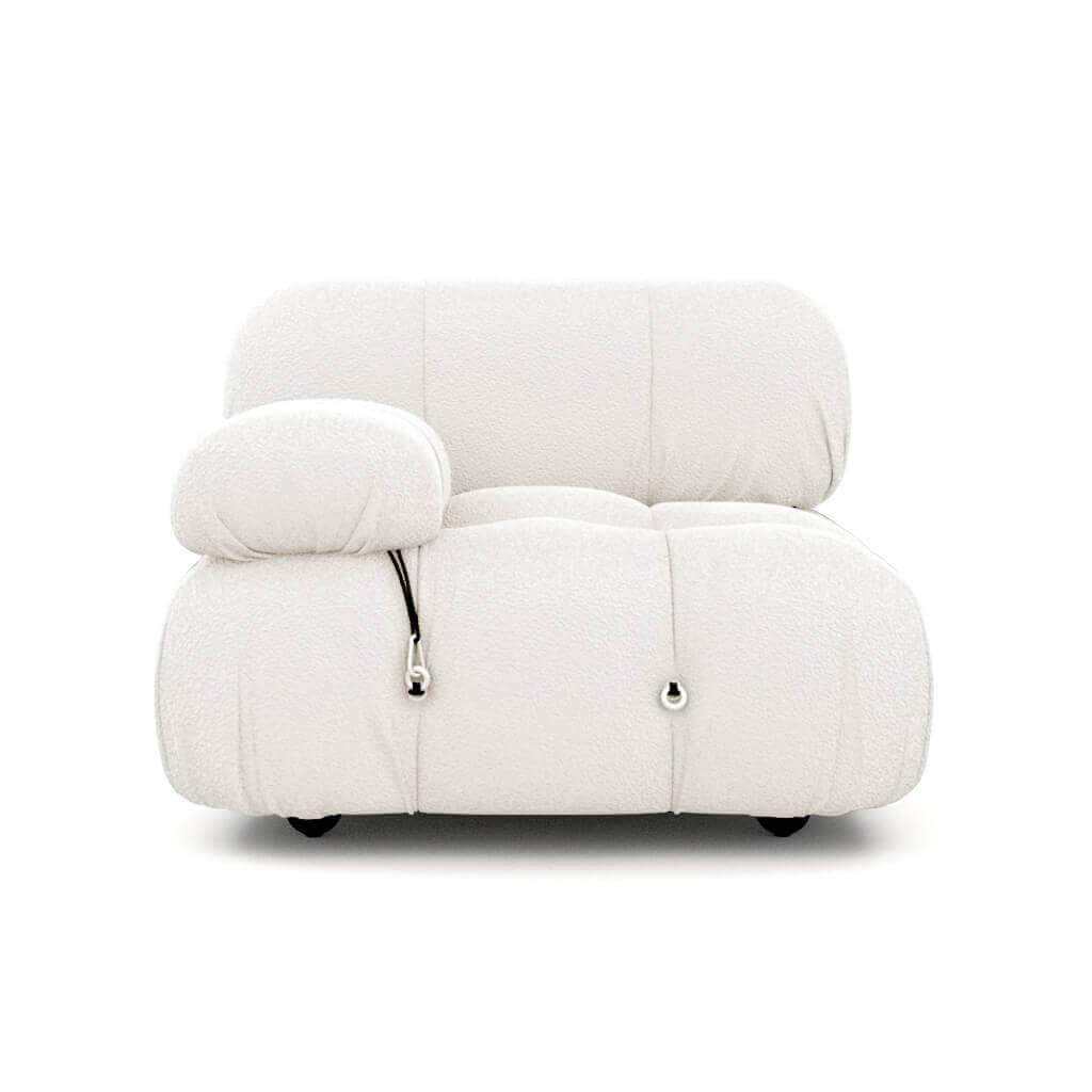 Mario Bellini Left/Right Armrest Module (Interchangeable) Sofa Interior Moderna Pearl White Boucle