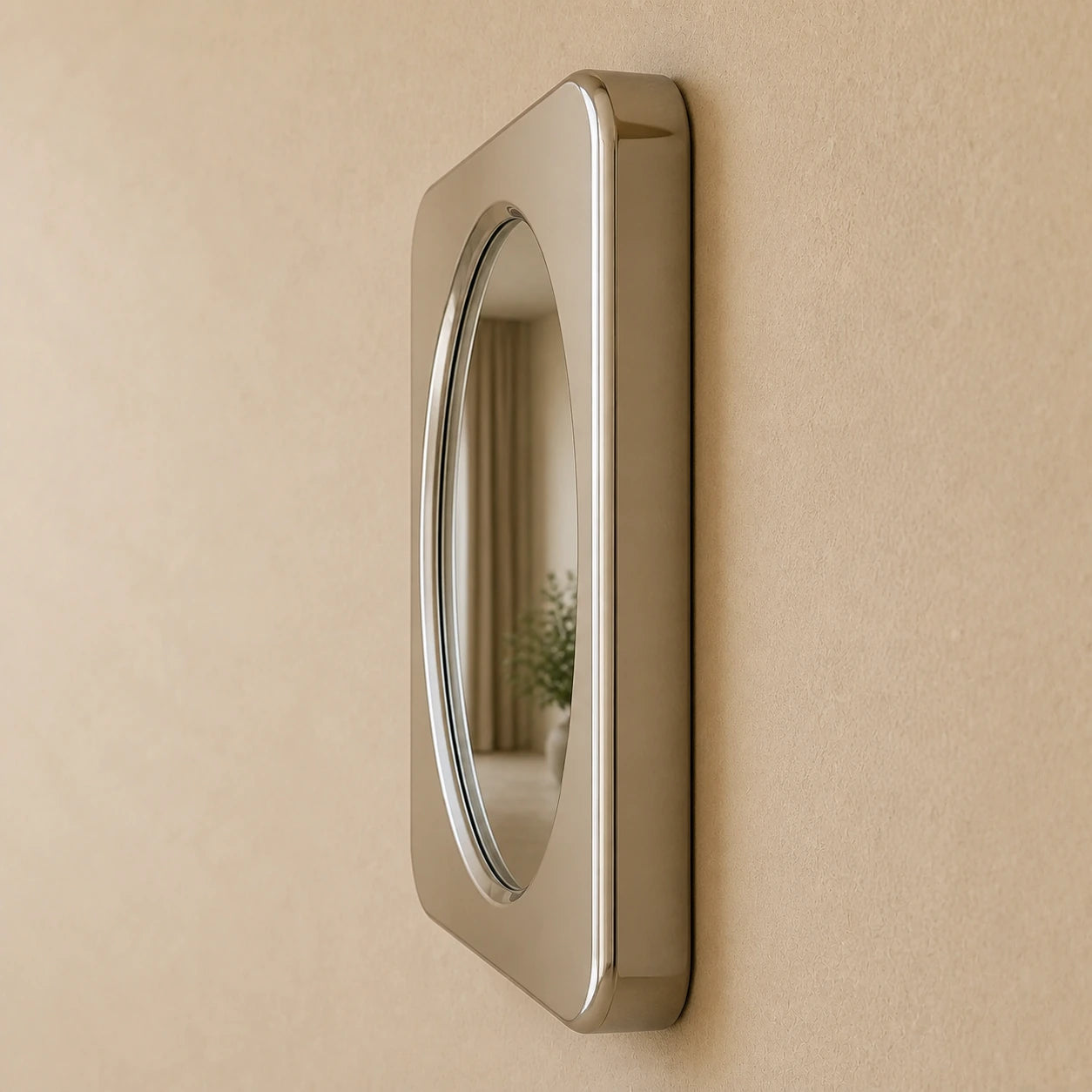 Rounded Square Mirror | Silver Mirror Interior Moderna