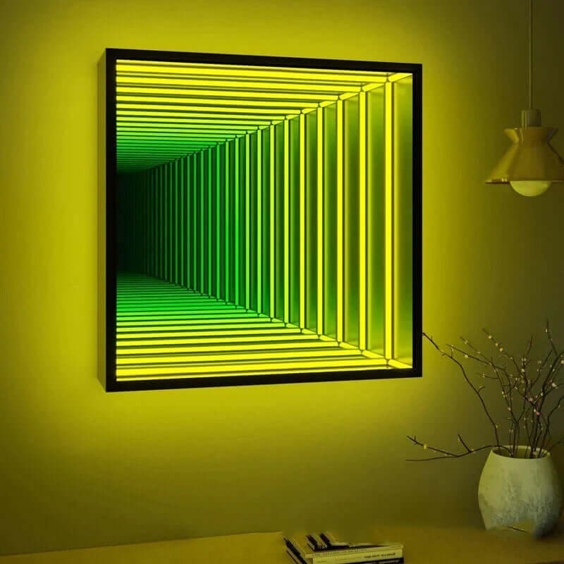 Square Infinity Mirror Mirror Interior Moderna