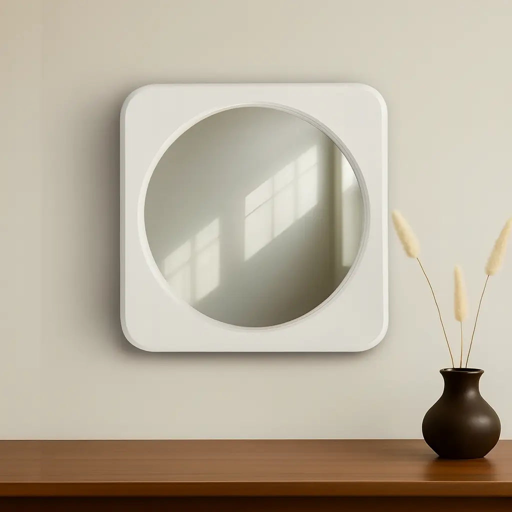 Rounded Square Mirror Mirror Interior Moderna White (Pre-Order)