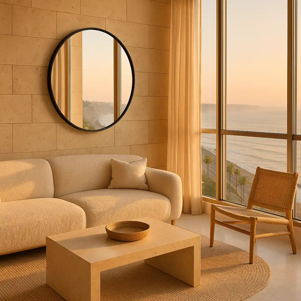 Round Metal Mirror Mirror Interior Moderna