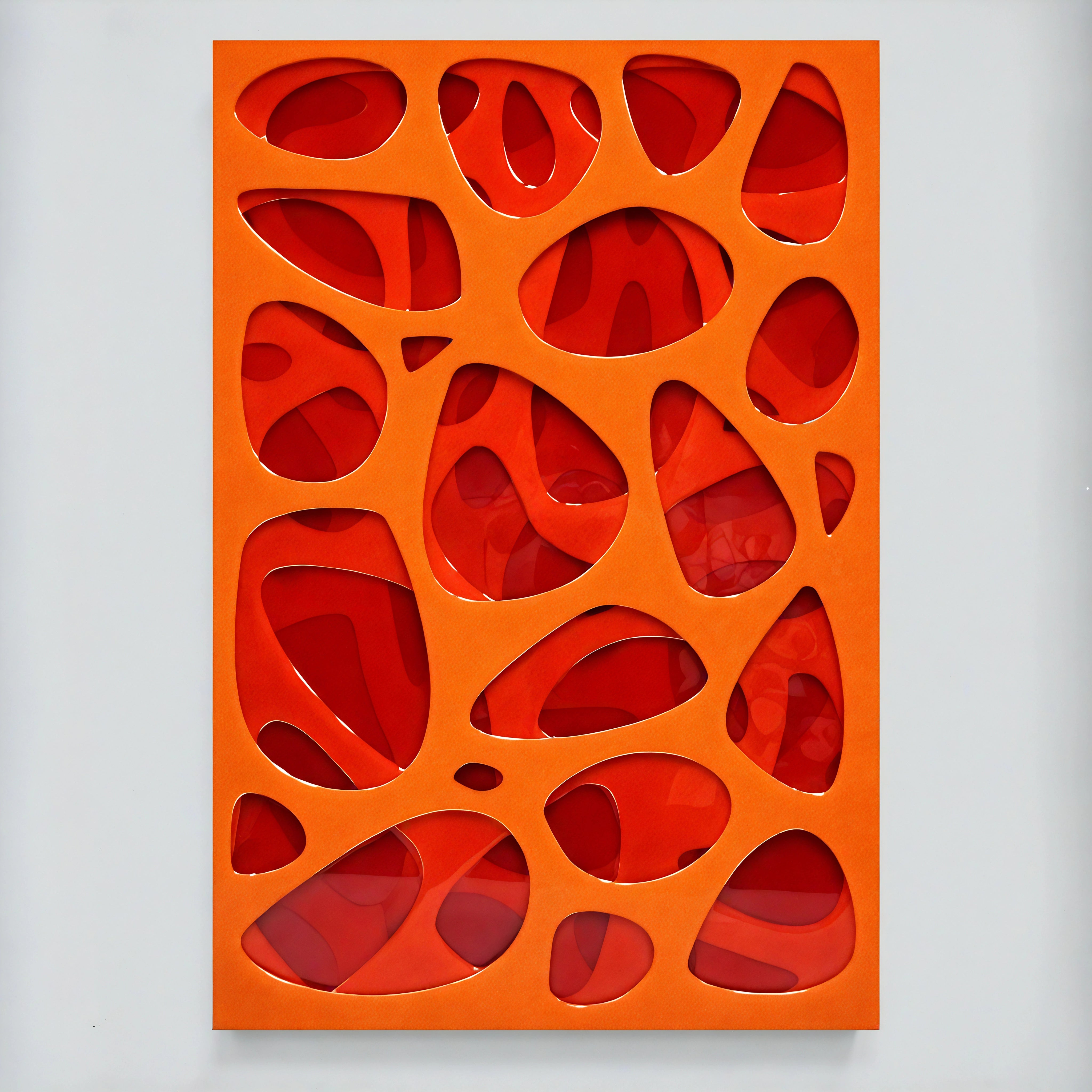 Spectral Flux: Vermilion Stratum Wall Art Interior Moderna