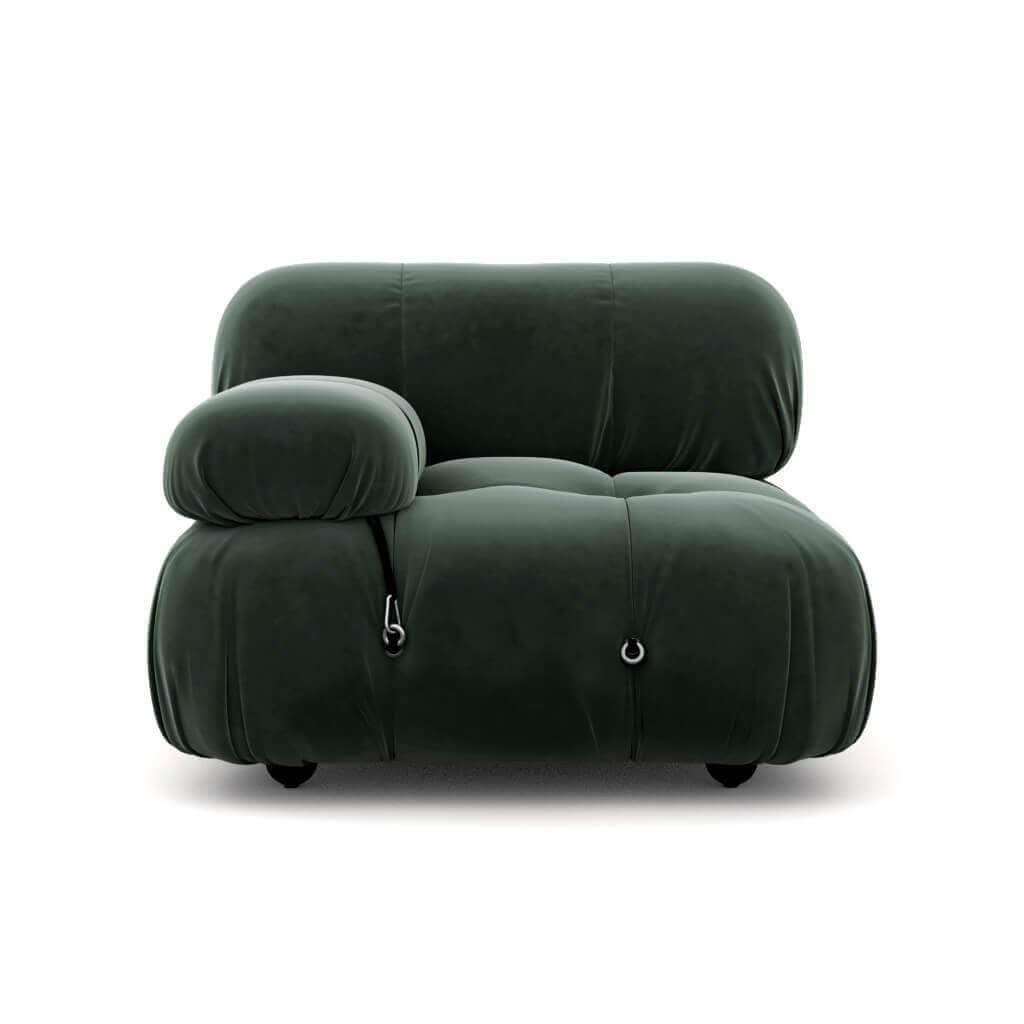 Mario Bellini Left/Right Armrest Module (Interchangeable) Sofa Interior Moderna Emerald Green Velvet