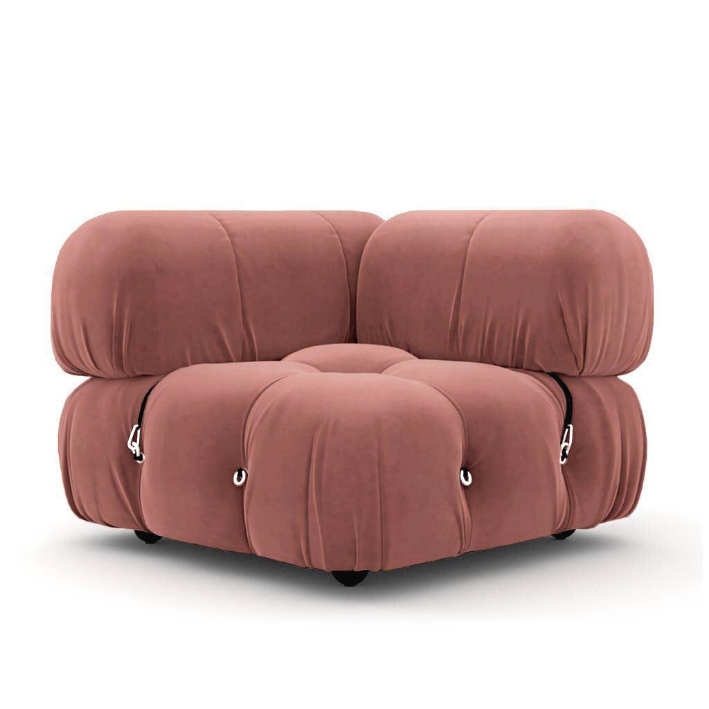 Mario Bellini Corner Module Sofa Interior Moderna Rose Mauve Velvet