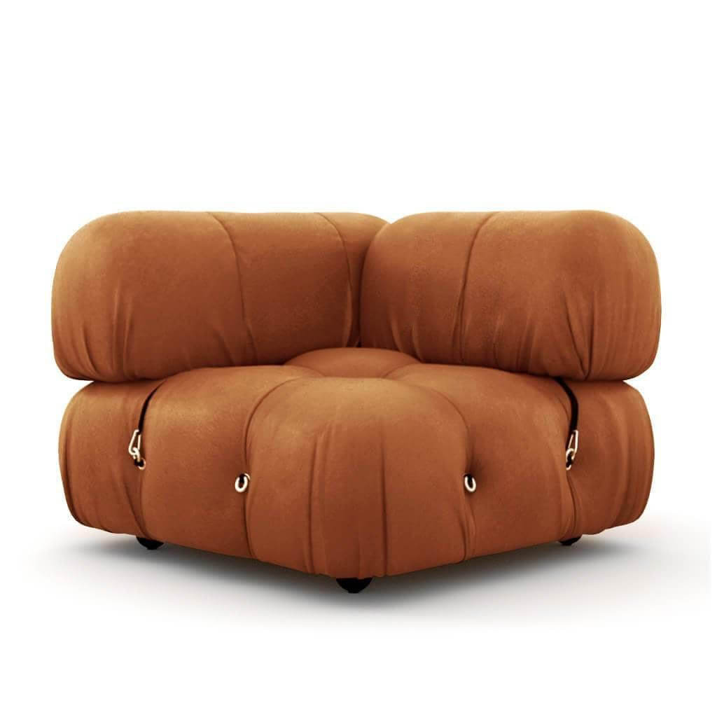 Mario Bellini Corner Module Sofa Interior Moderna Tan Vintage Leather