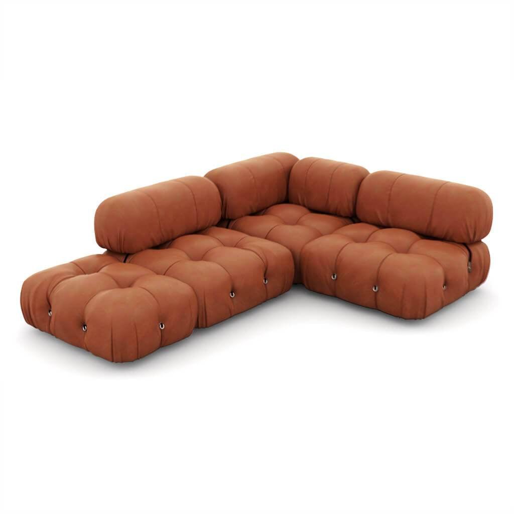Mario Bellini Combination D Sofa Interior Moderna Tan Vintage Leather
