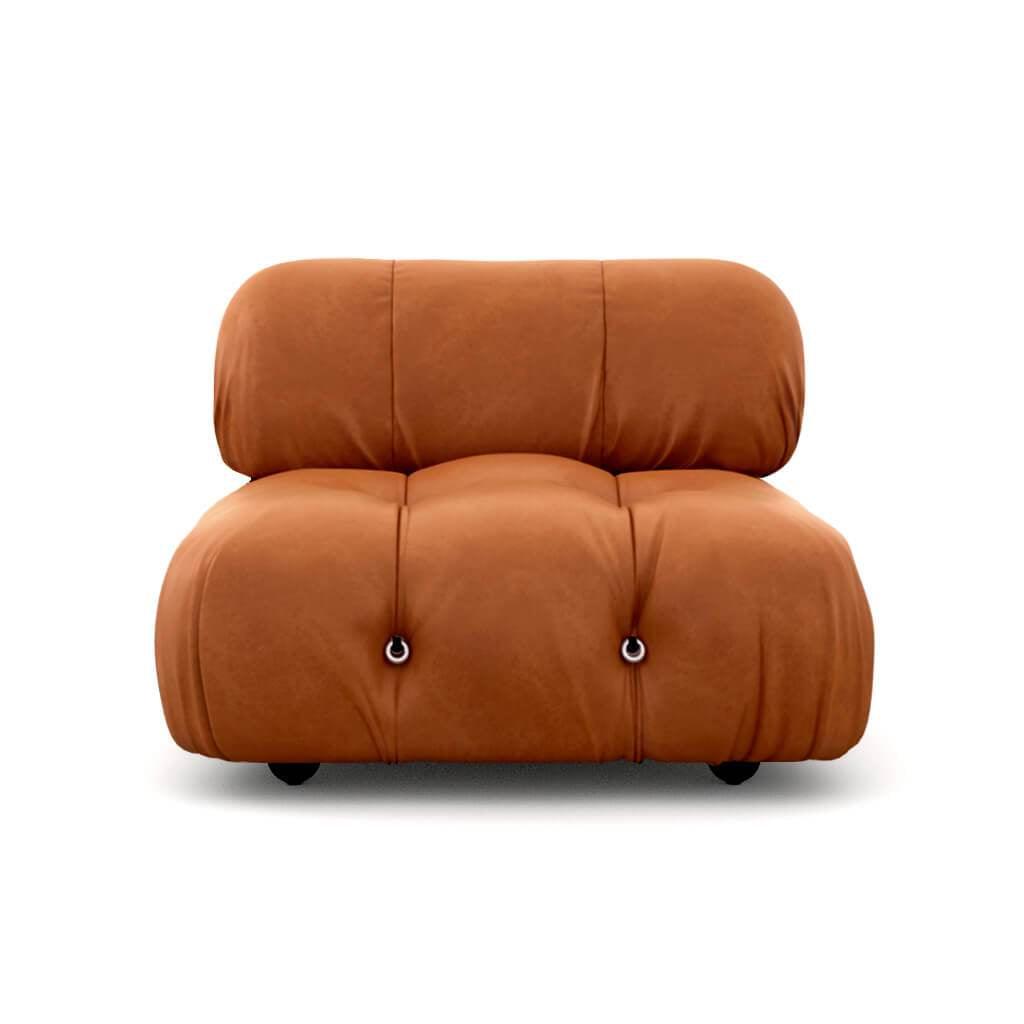 Mario Bellini Center Module Sofa Interior Moderna Tan Vintage Leather