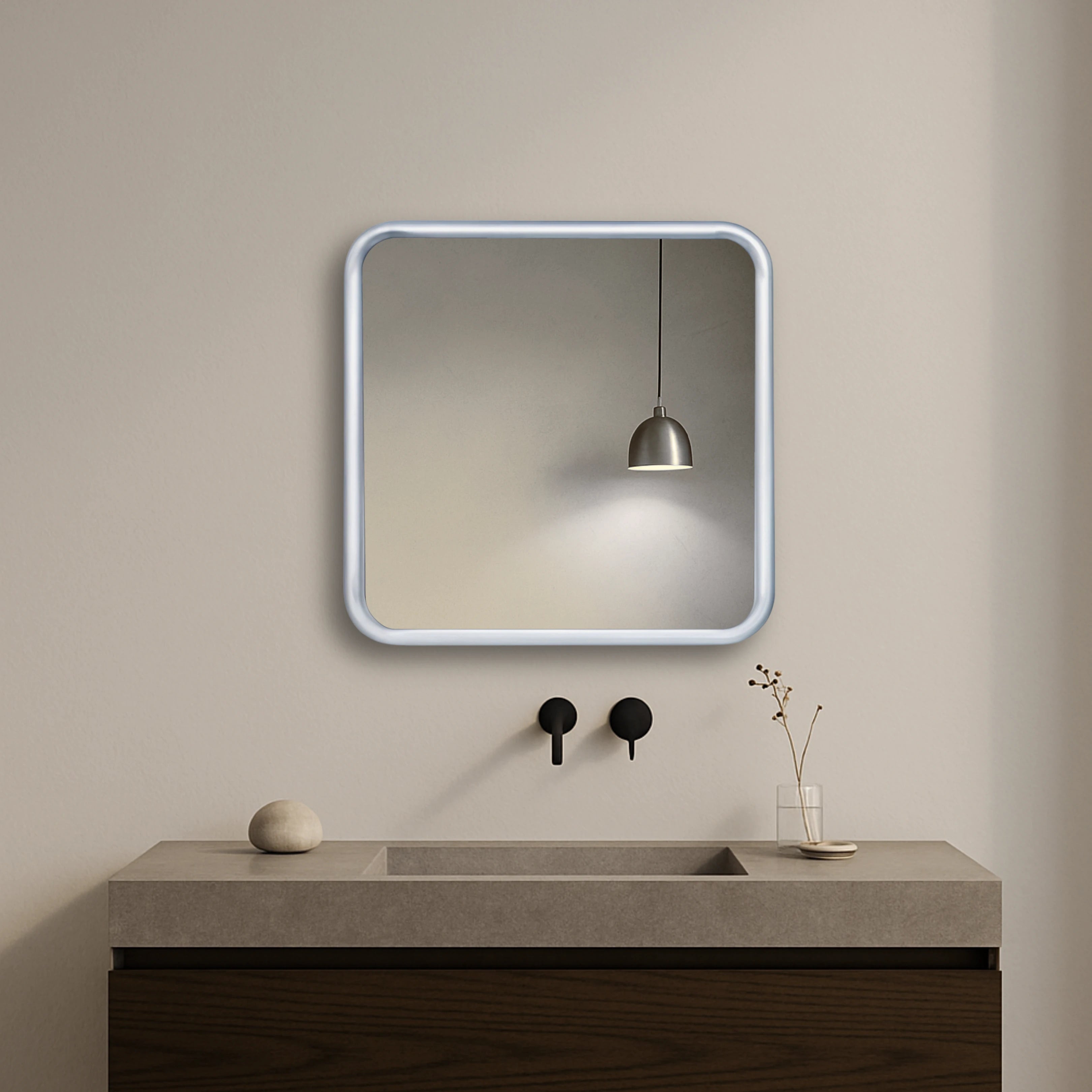 Bold Square Mirror Mirror Interior Moderna Silver