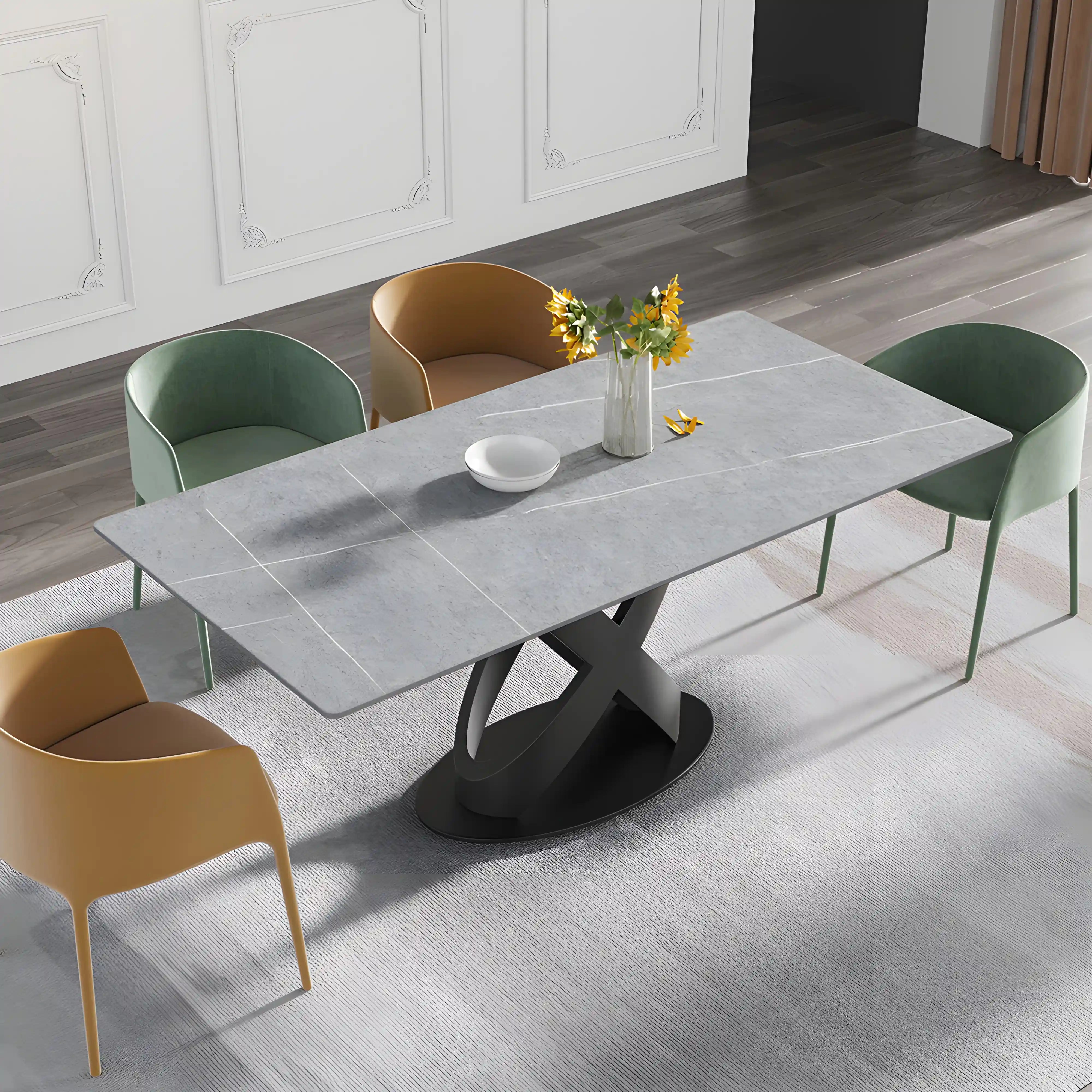 Valessa Cross Dining Table Table Interior Moderna Black Gray