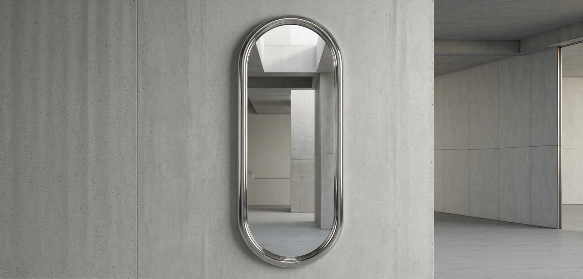 Chrome Mirrors | Sculptural Silver Mirrors | Interior Moderna