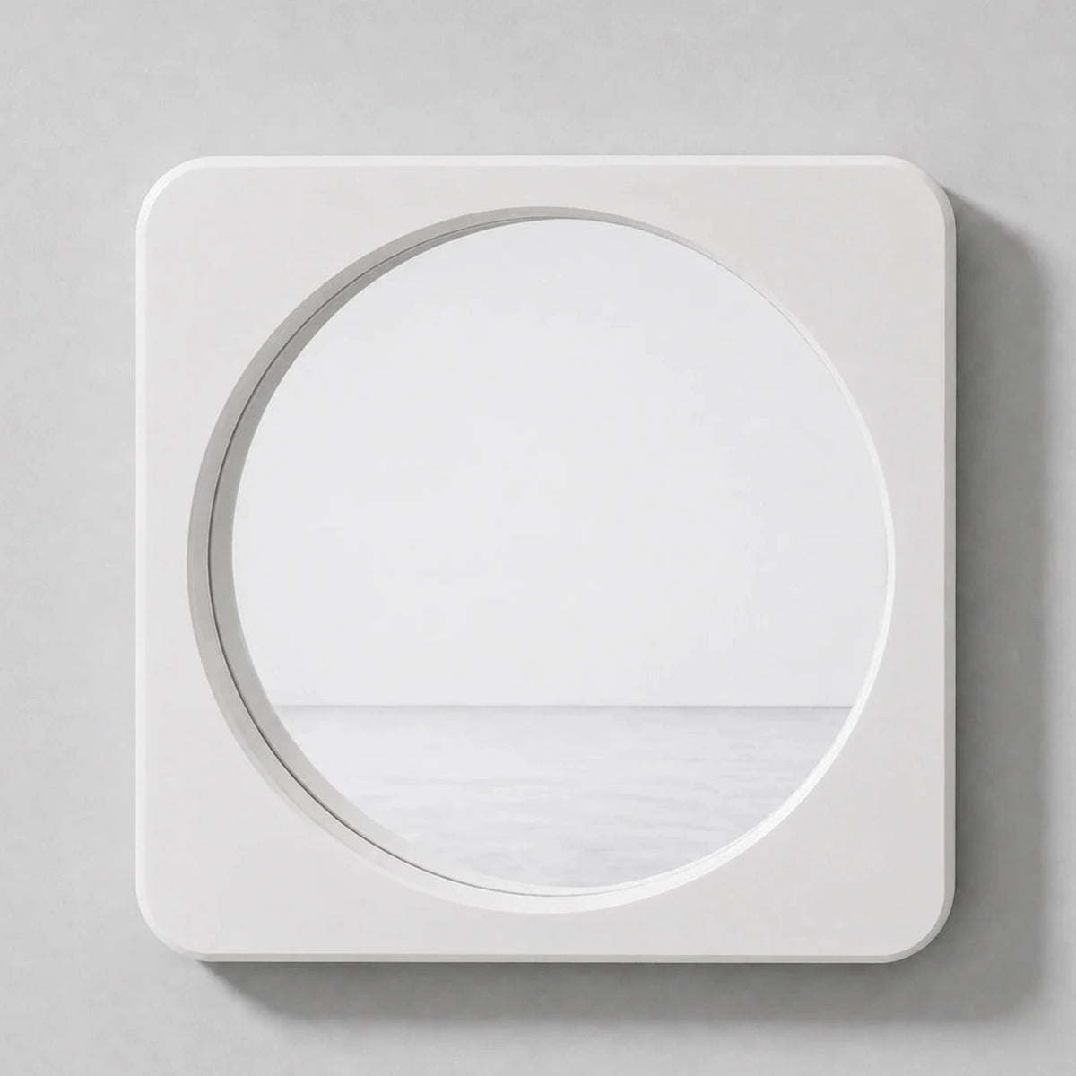 Rounded Square Mirror | White Mirror Interior Moderna