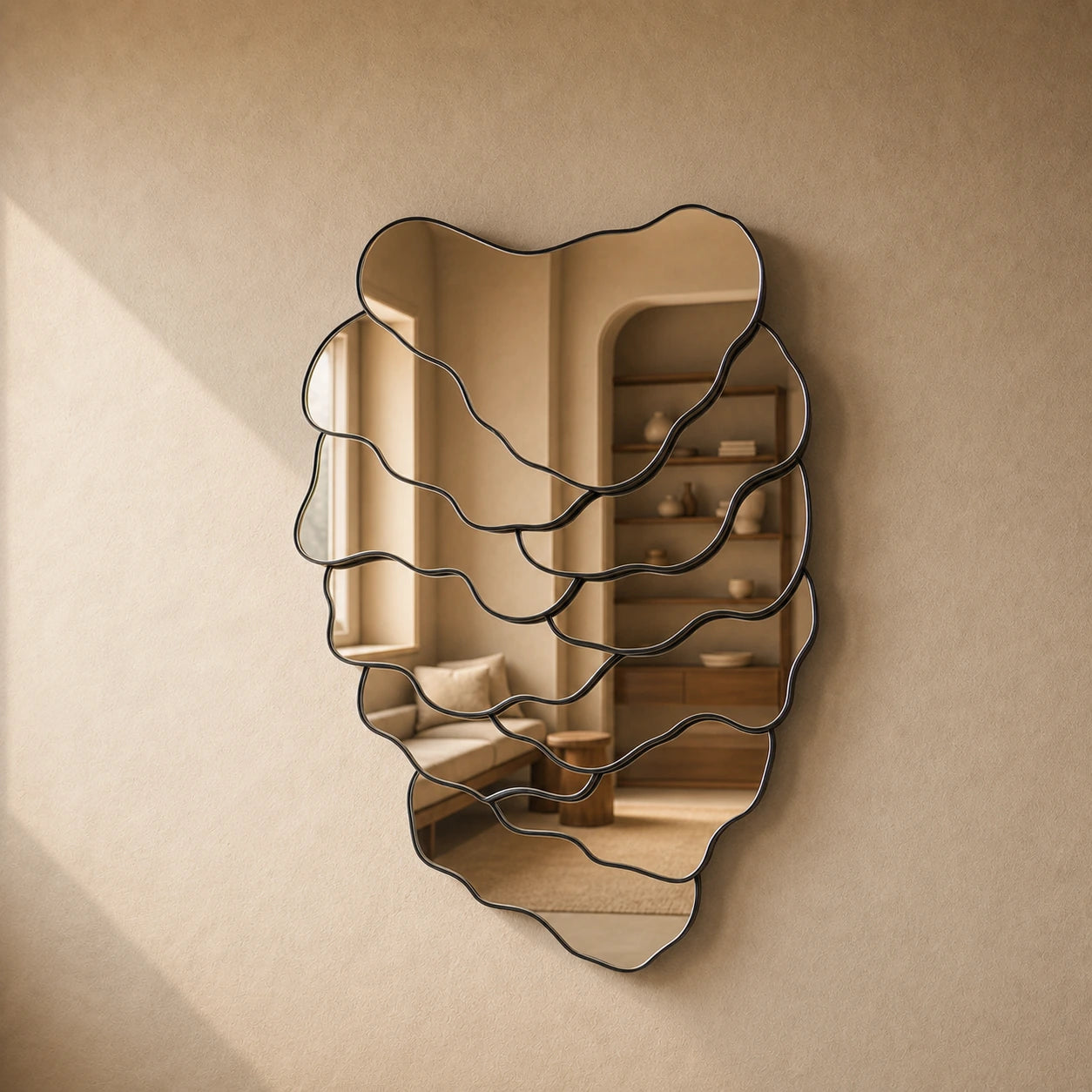 Negative Relief Mirror Interior Moderna
