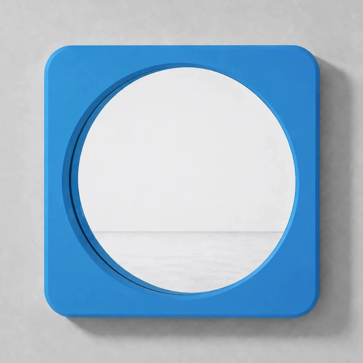 Rounded Square Mirror | Blue Mirror Interior Moderna