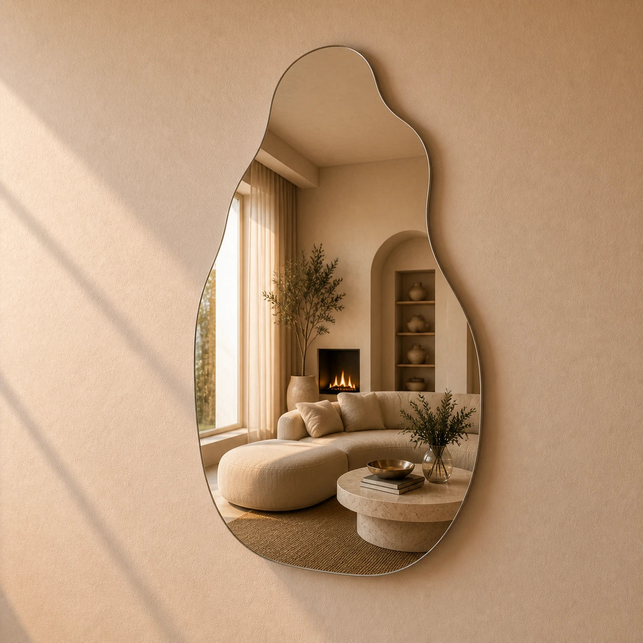 Chrome Irregular Mirror Mirror Interior Moderna