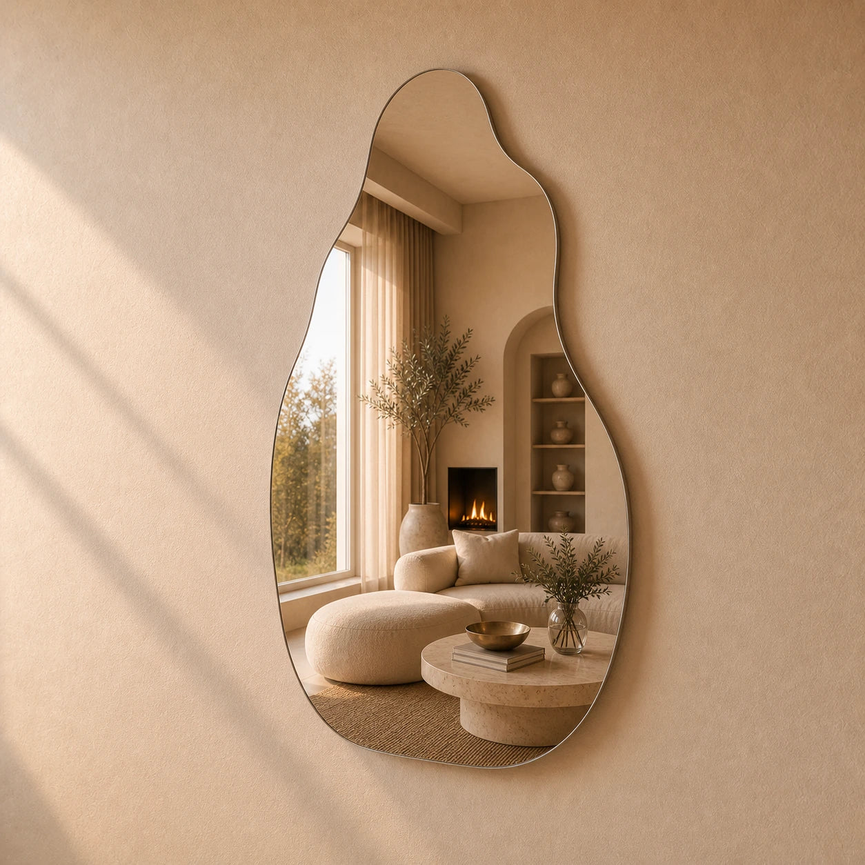 Chrome Irregular Mirror Mirror Interior Moderna