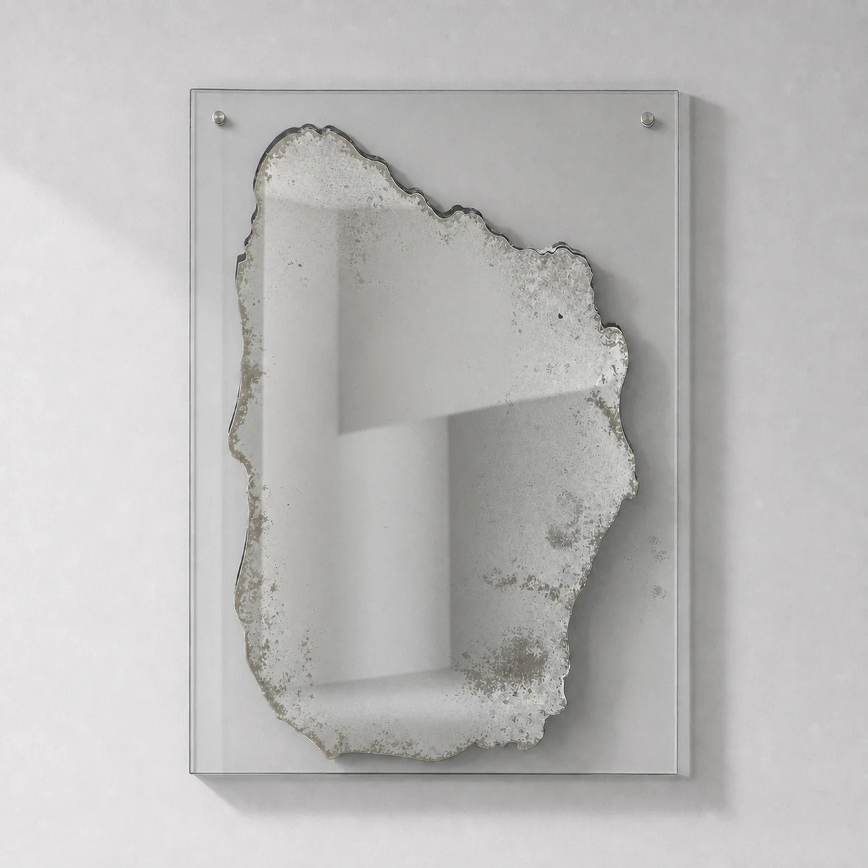 Patina Mirror distressed silver wall mirror, alternate front view