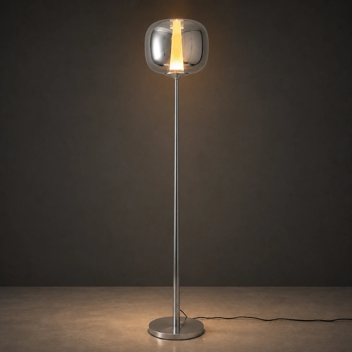 Dusk Dawn Floor Lamp Lamp Interior Moderna Silver New