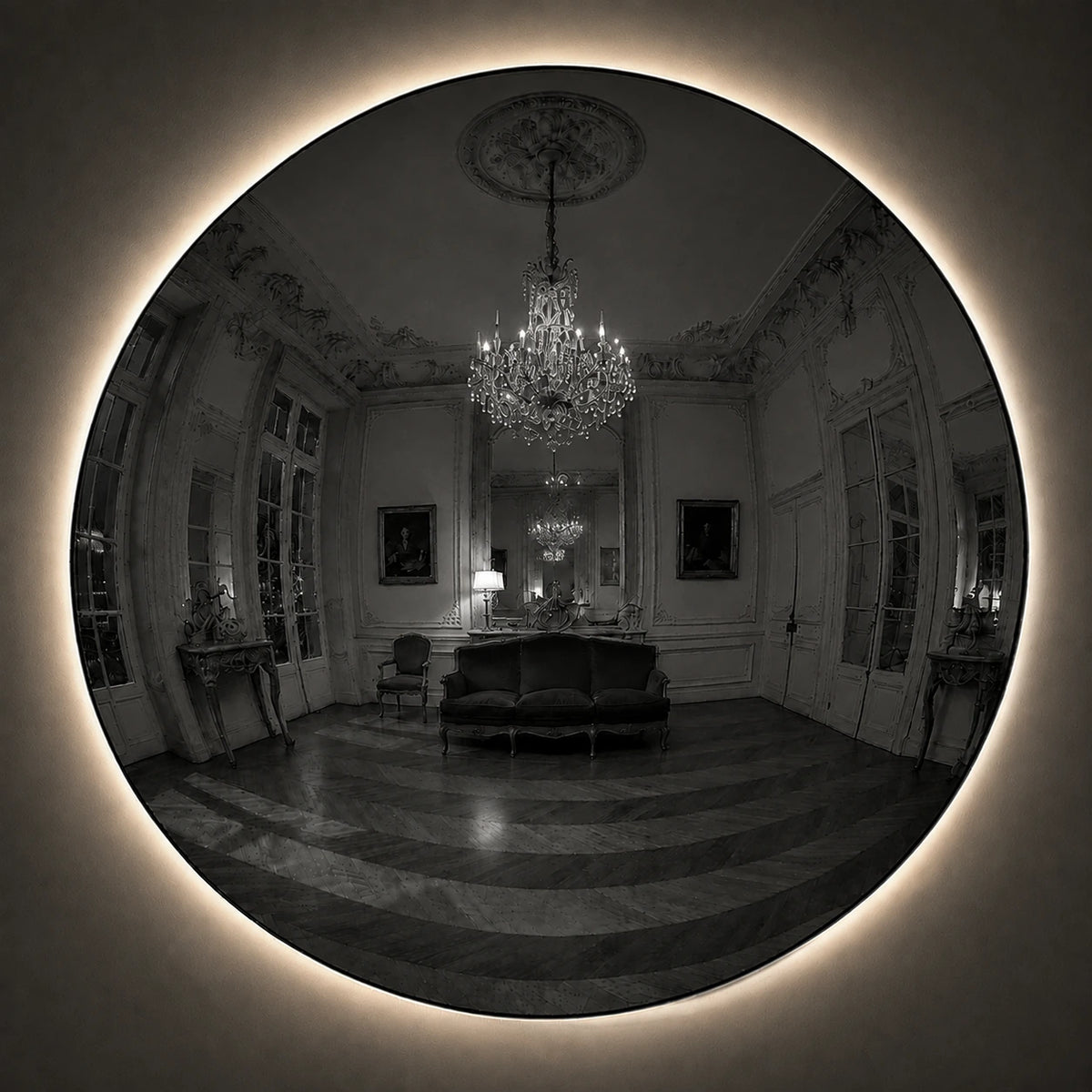 Convex Glow Mirror | Slate Halo Mirror Interior Moderna