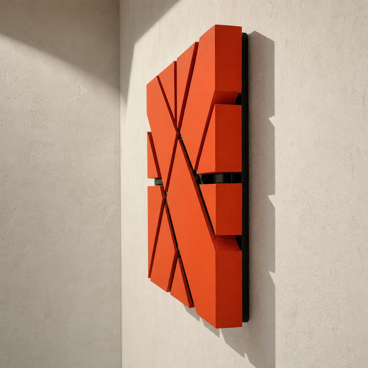 Intersect orange wall relief side profile showing 2.4 inch depth