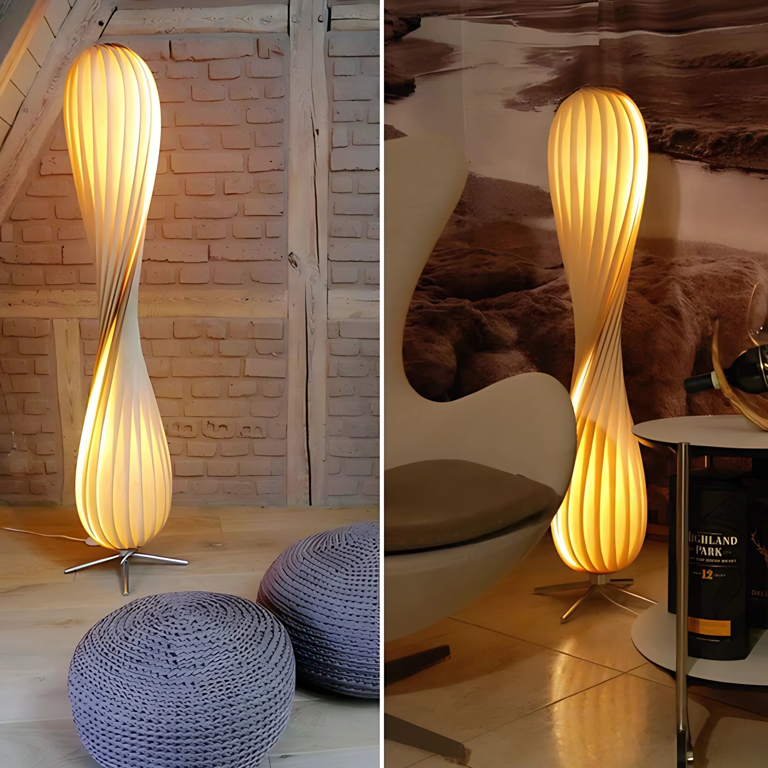 Ozawa Twisted Bamboo Lamp Lamp Interior Moderna