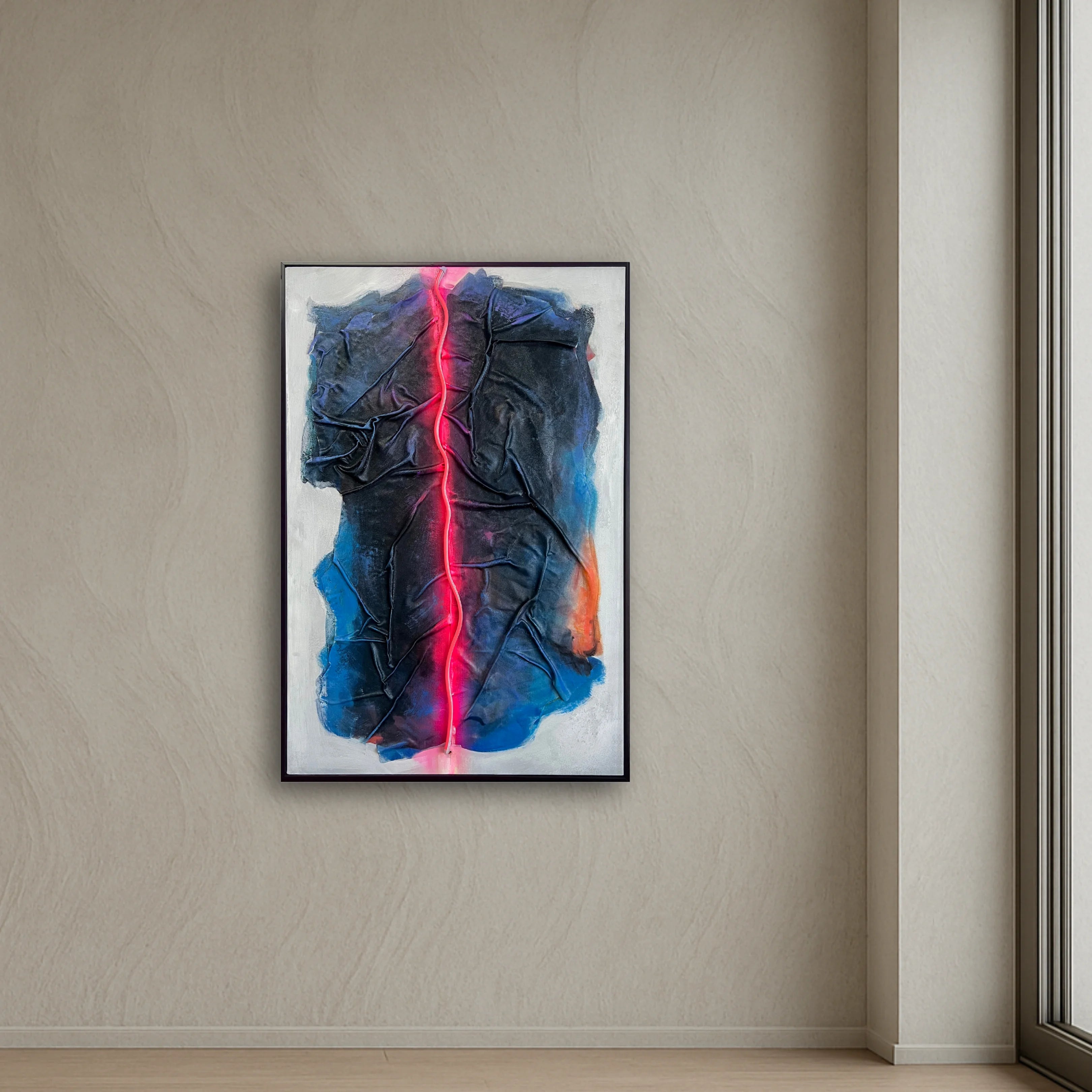 Neon Crease Wall Art Interior Moderna