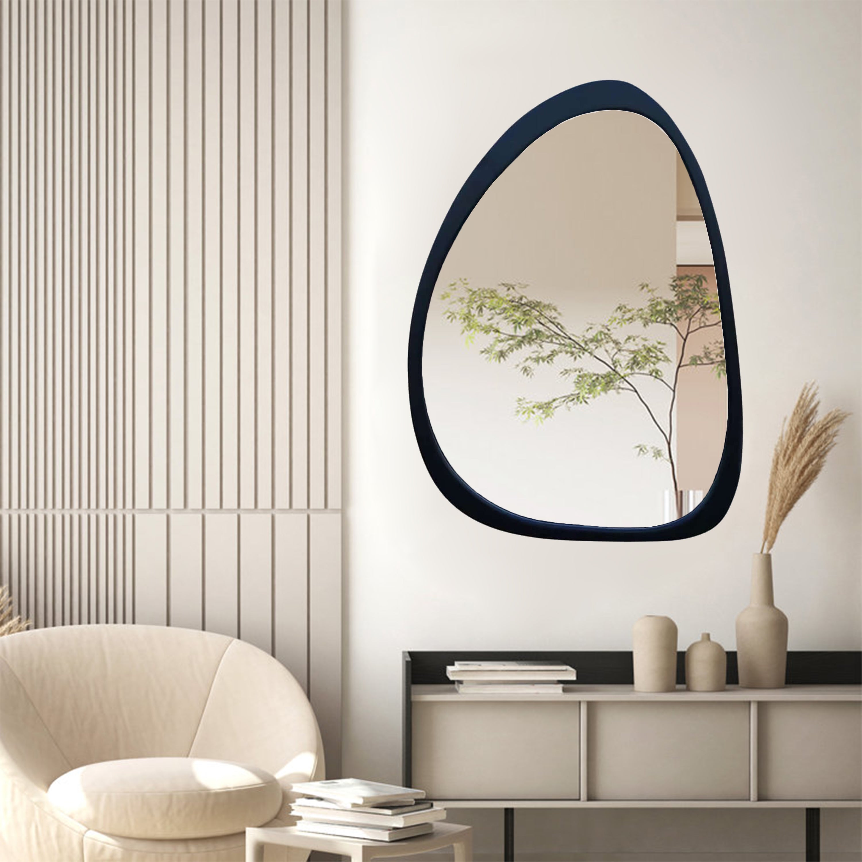 Asymmetrical Oval Mirror Mirror Interior Moderna   