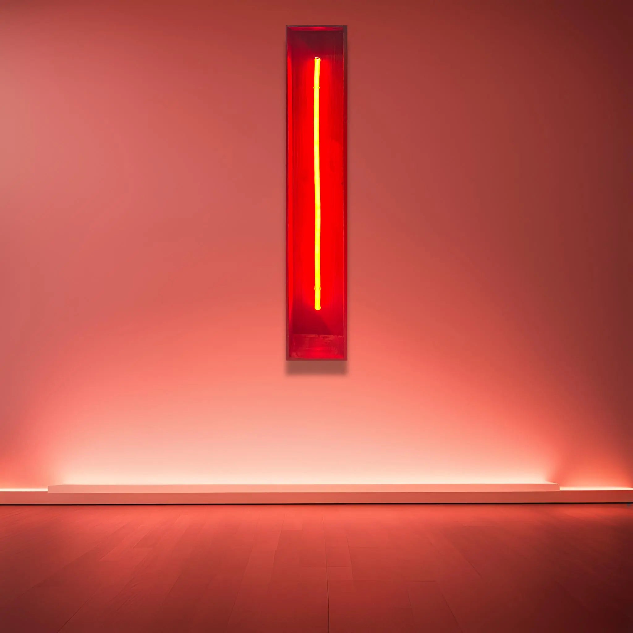 Redwood Radiance Lamp | Tall Red LED Strip Wooden Lamp Lamp Interior Moderna