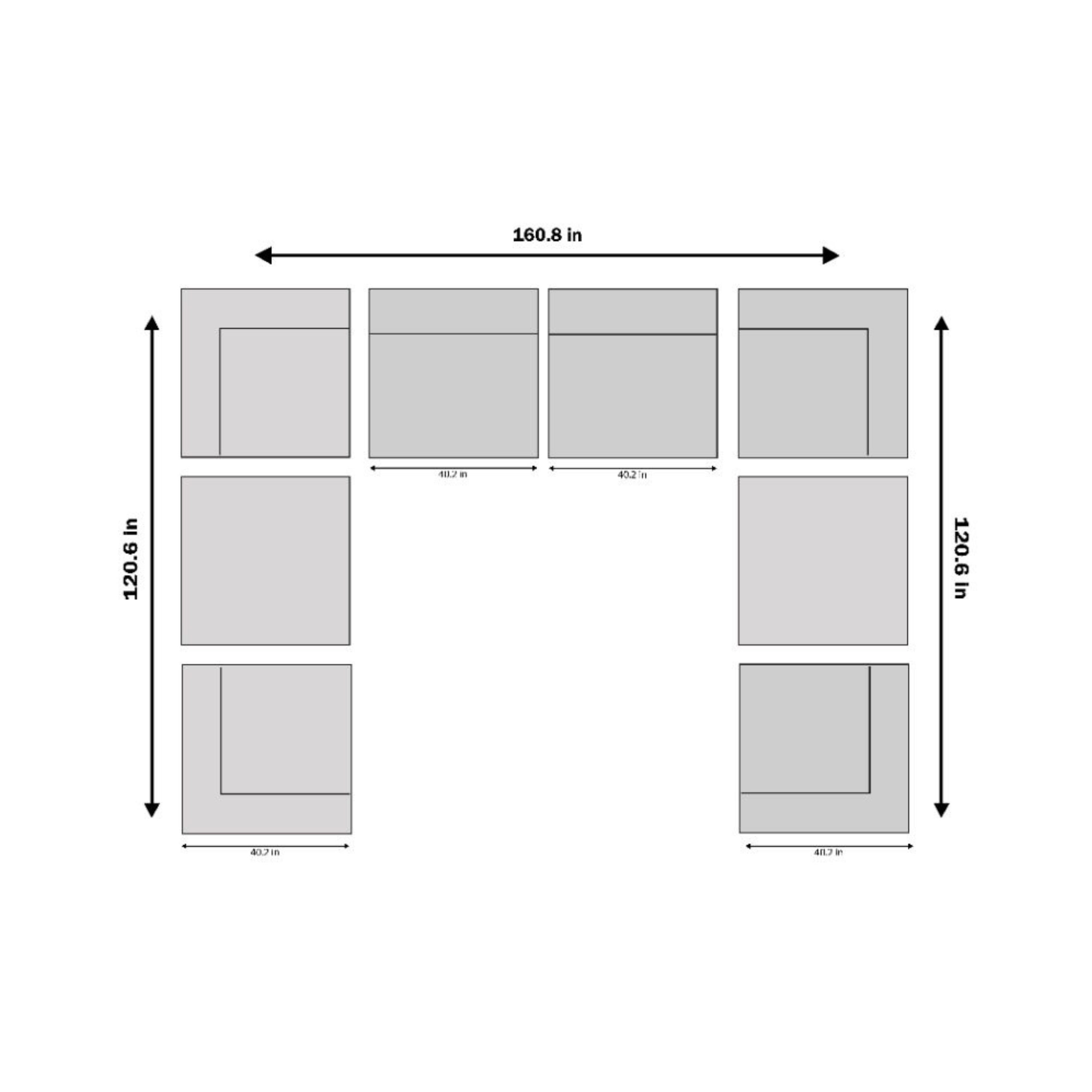 Halo Sofa Sofa Interior Moderna U-Shape (8 pieces)  