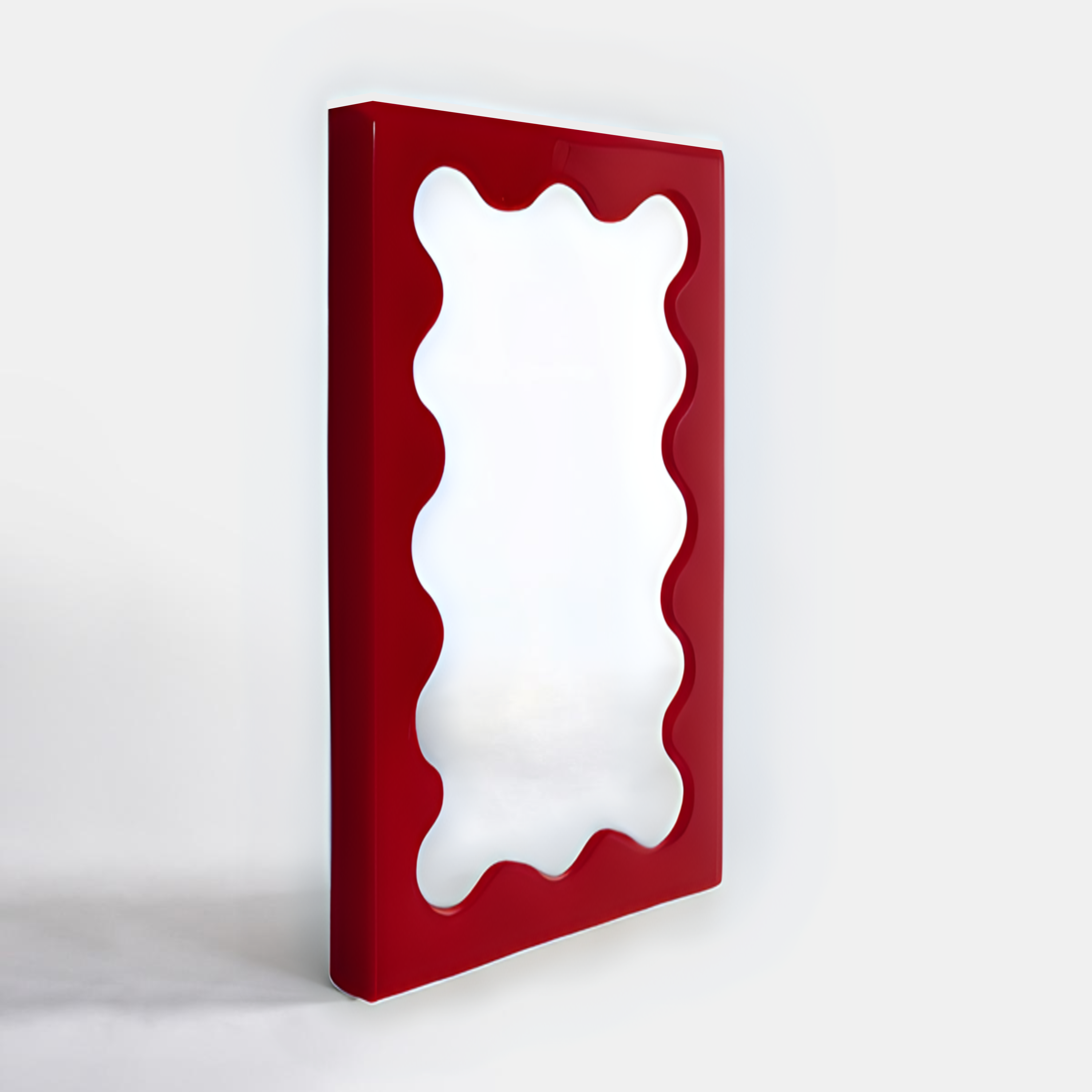 Wave Frame Mirror Mirror Interior Moderna Small Red 