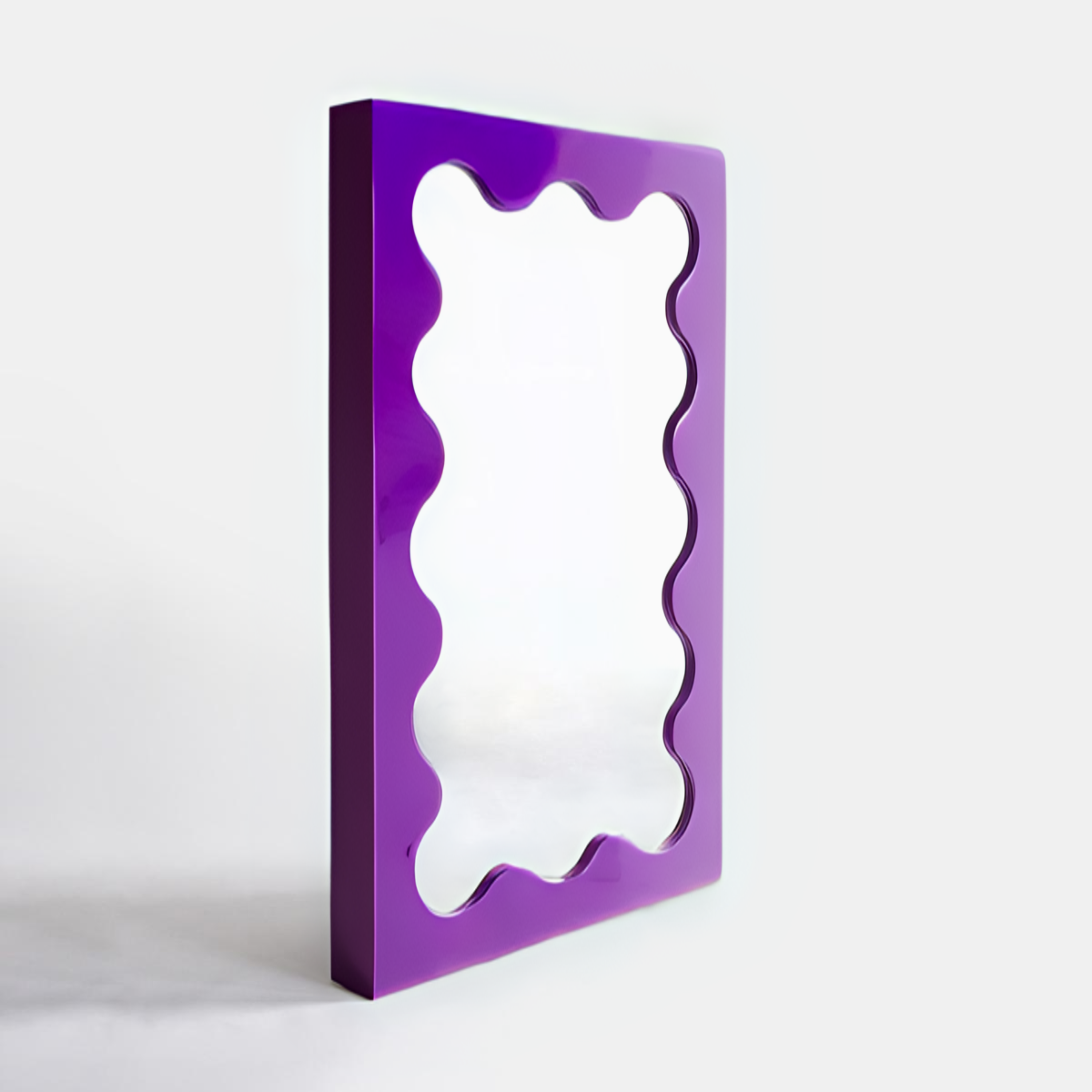 Wave Frame Mirror Mirror Interior Moderna Small Purple 