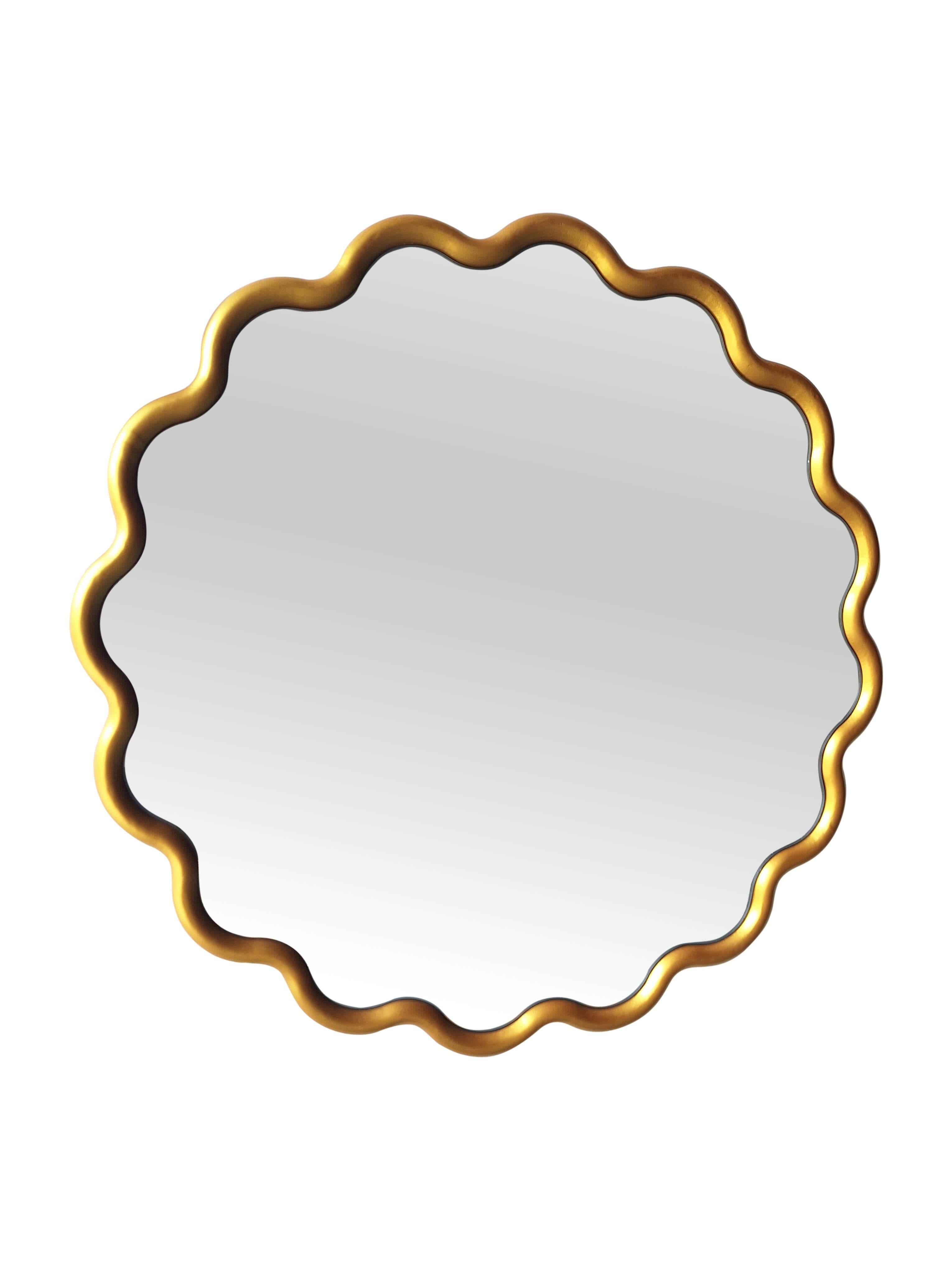 Round Wave Mirror Mirror Interior Moderna Gold  