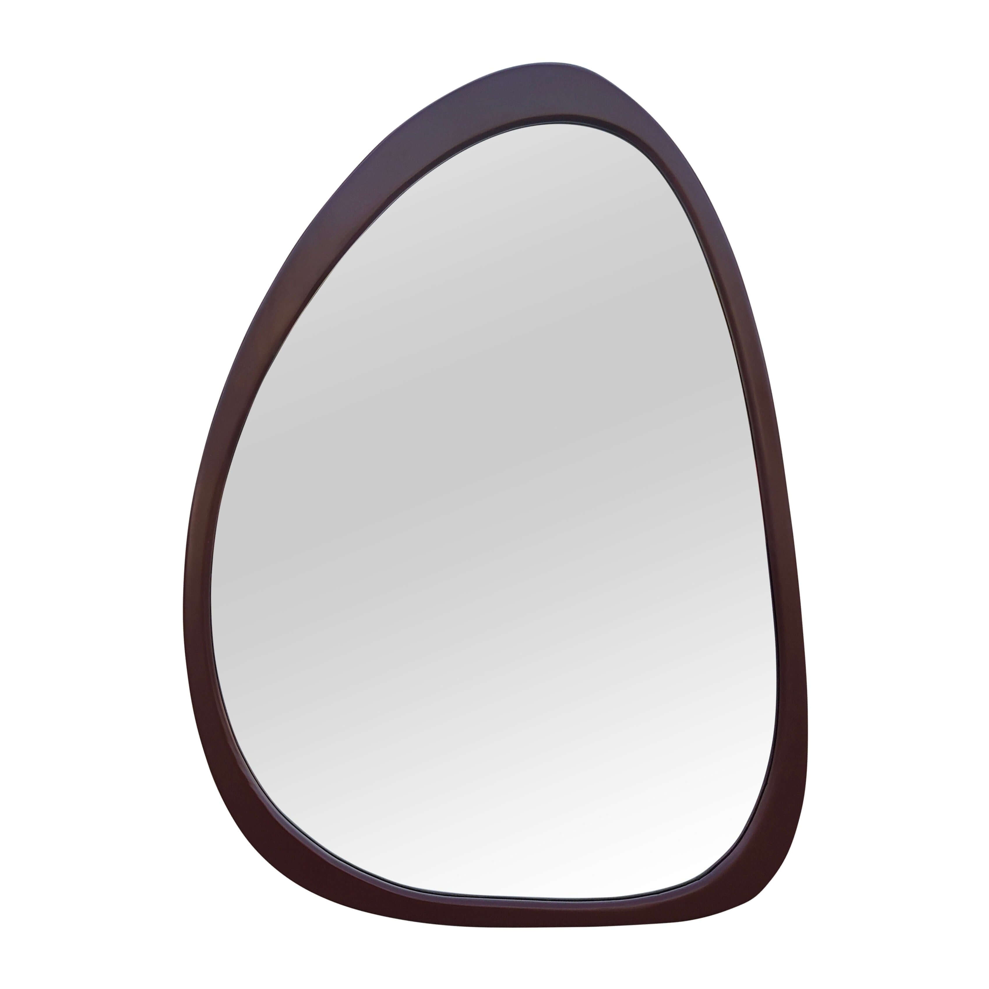 Asymmetrical Oval Mirror Mirror Interior Moderna Maroon  