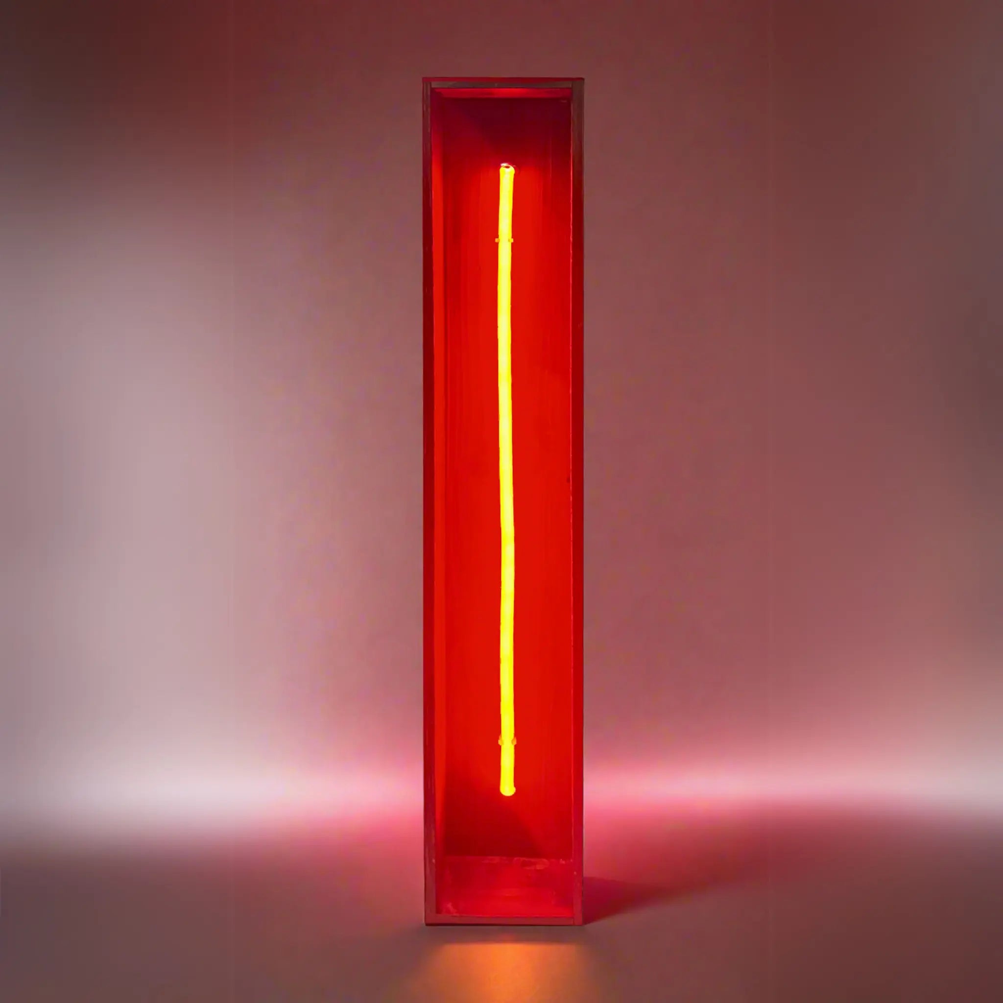 Redwood Radiance Lamp | Tall Red LED Strip Wooden Lamp Lamp Interior Moderna