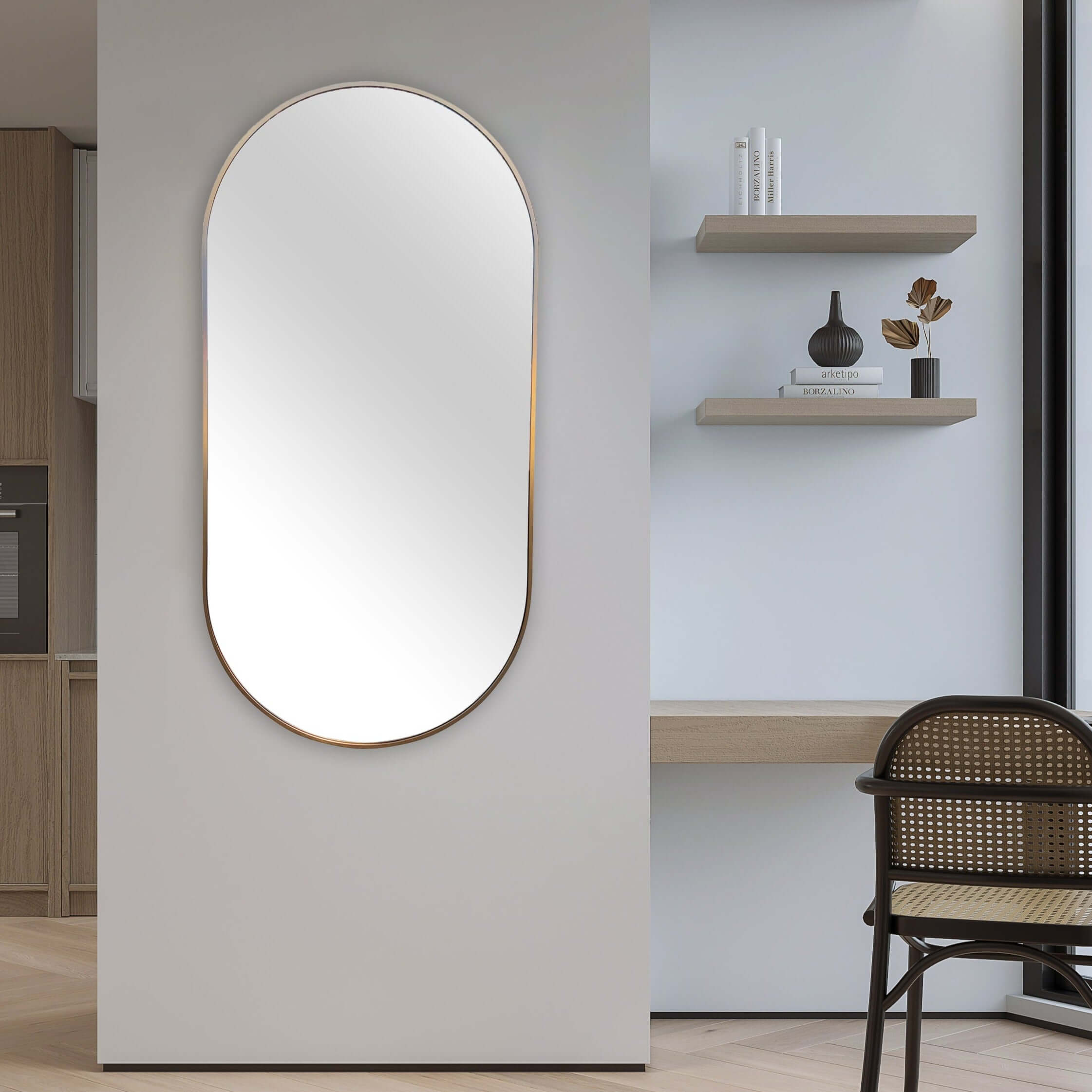 Oval Metal Mirror Mirror Interior Moderna   