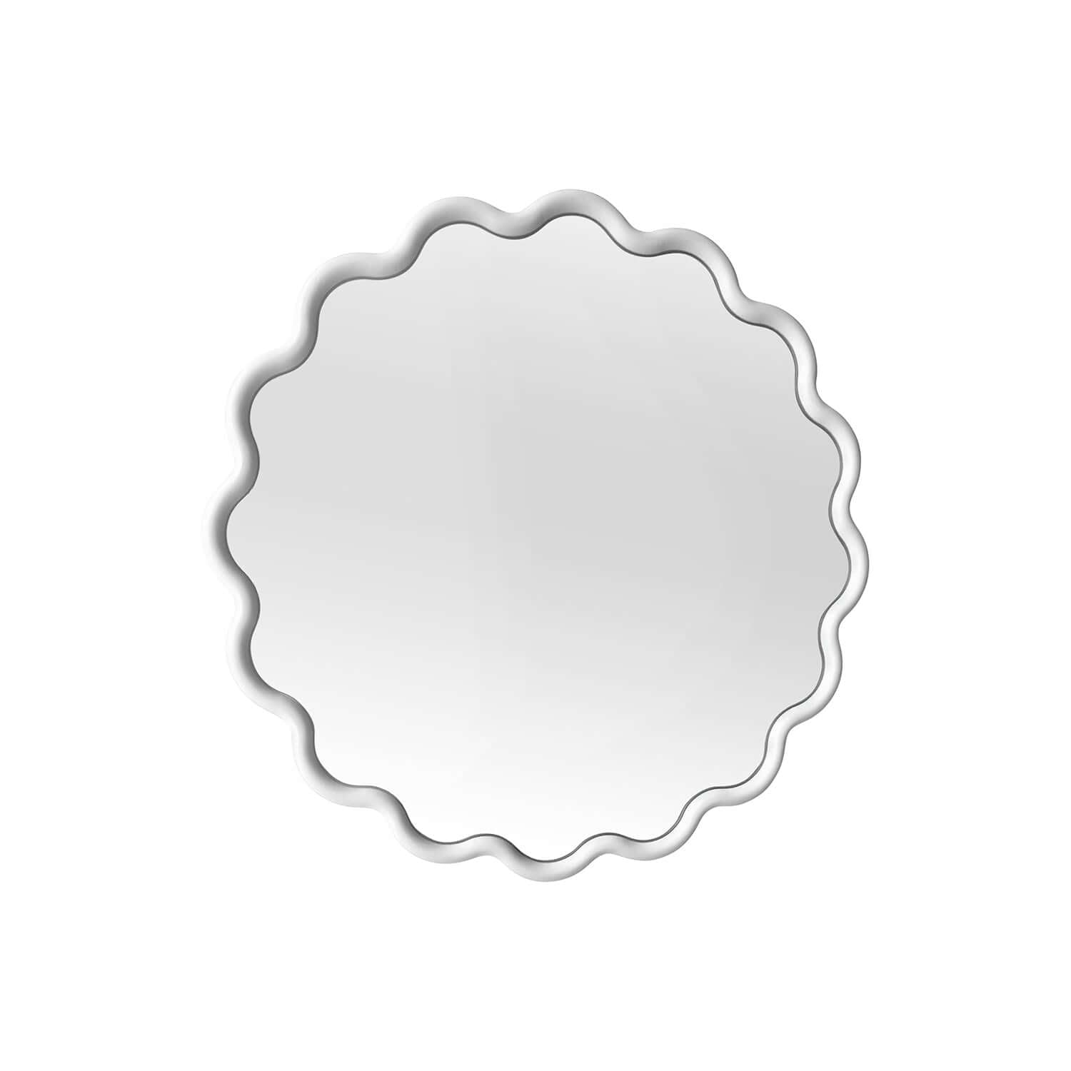 Round Wave Mirror Mirror Interior Moderna White  