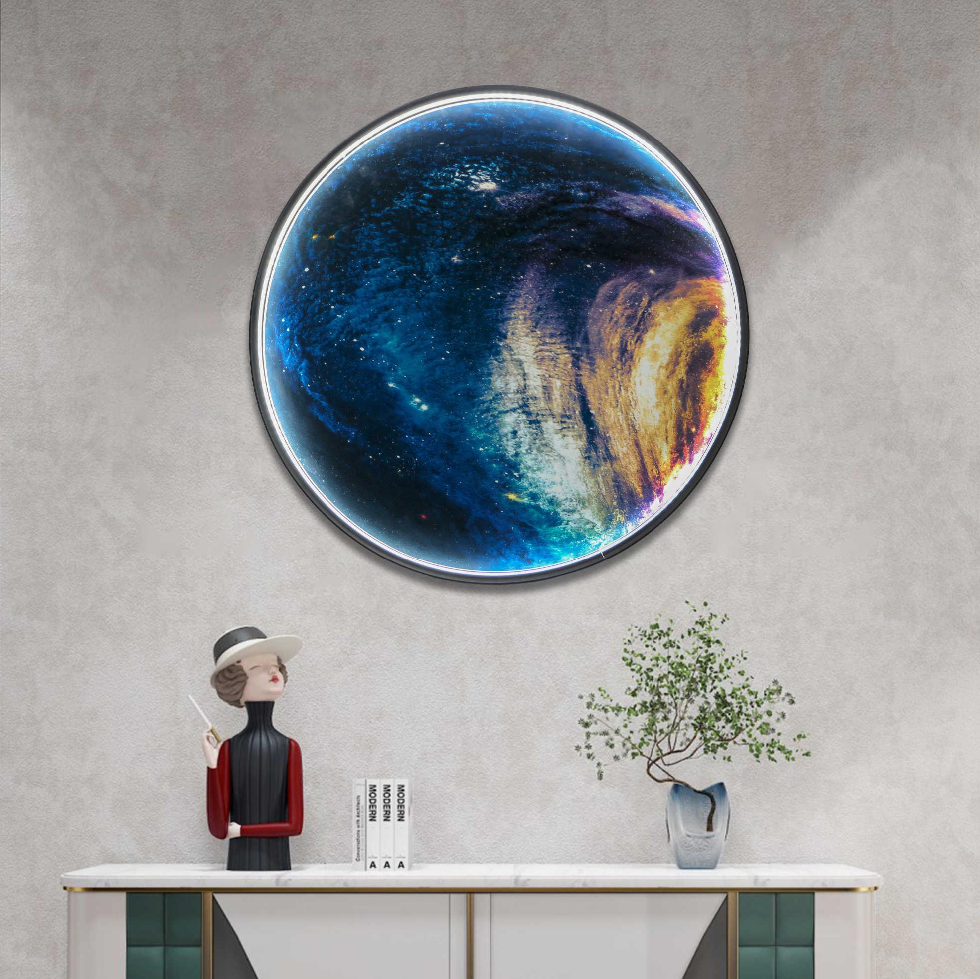 Cosmic Glow Wall Art Interior Moderna   