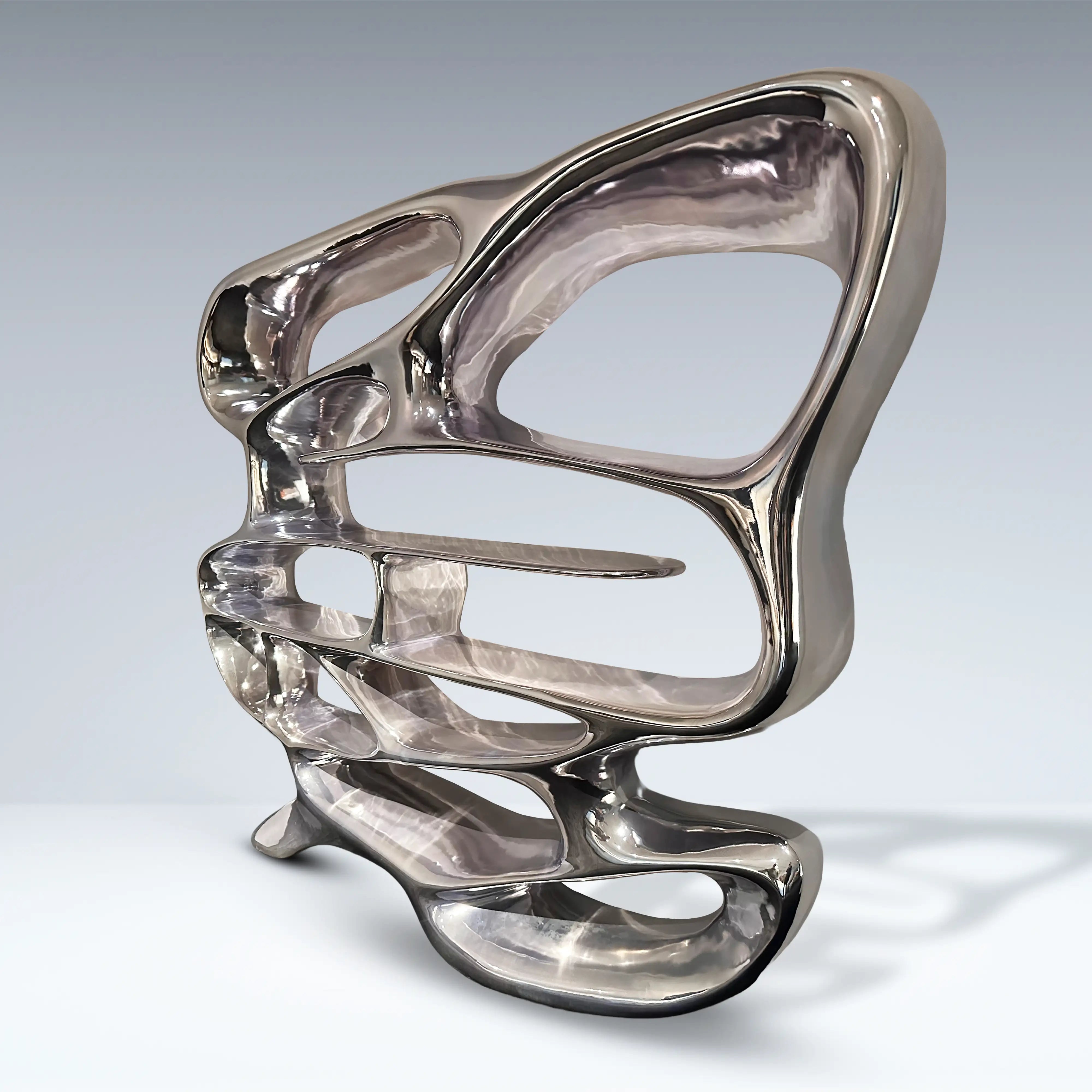 Chrome Mirage Bookshelf Table Interior Moderna